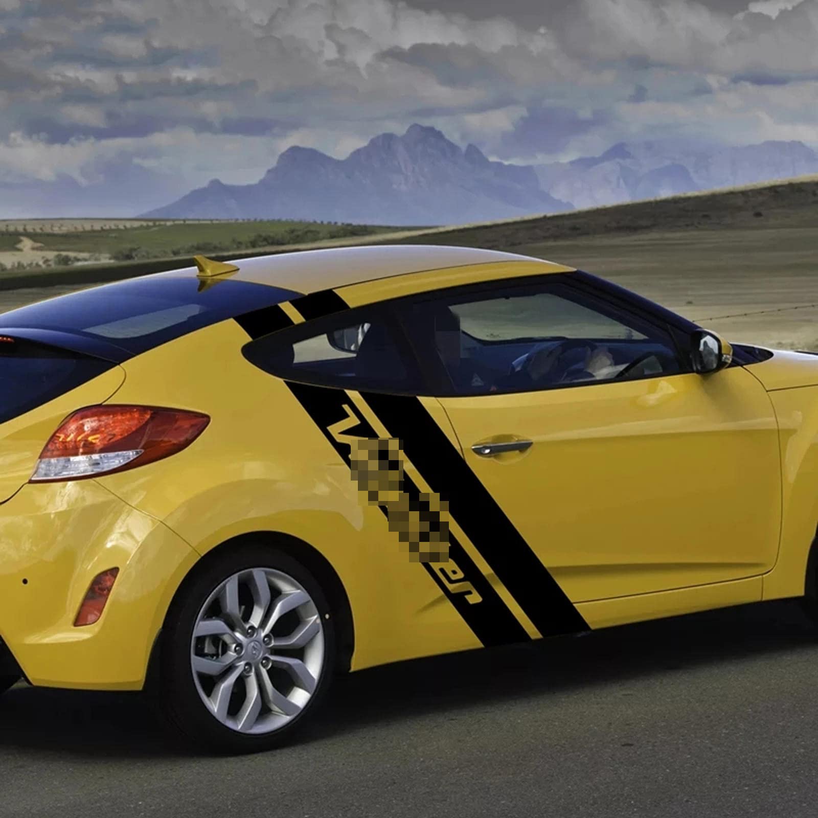 BTOEFE Racing Style Car Door Decals - Sport Stripes Vinyl Stickers for Hyundai Veloster | Exterior Auto Body Accessories | Perfect for Car Shows, Racing Events & Personal Customization