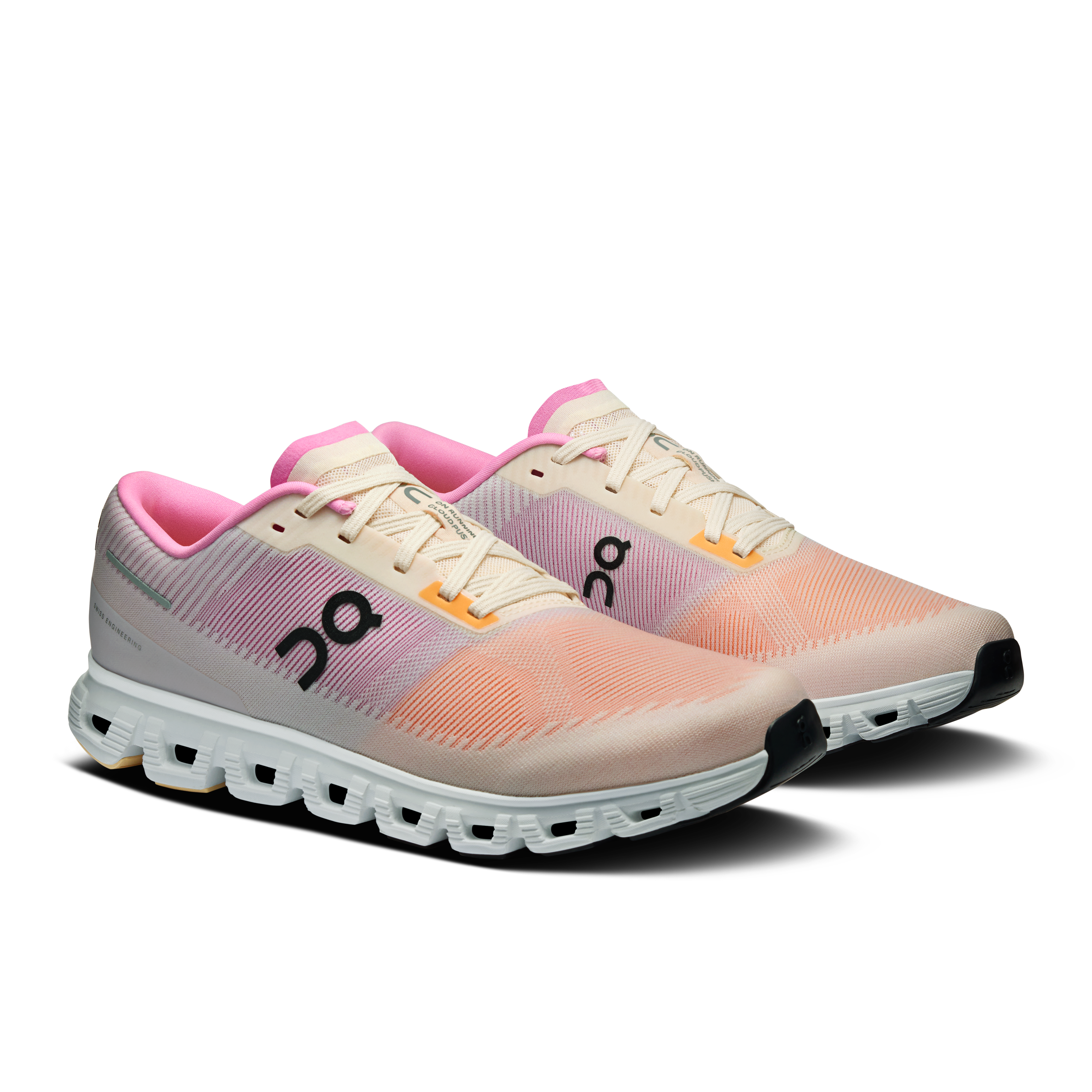 On Running Men's Cloud 6 Push Running Shoes - Lightweight & Breathable in Tangerine/Raspberry for Jogging, Gym Workouts & Daily Wear