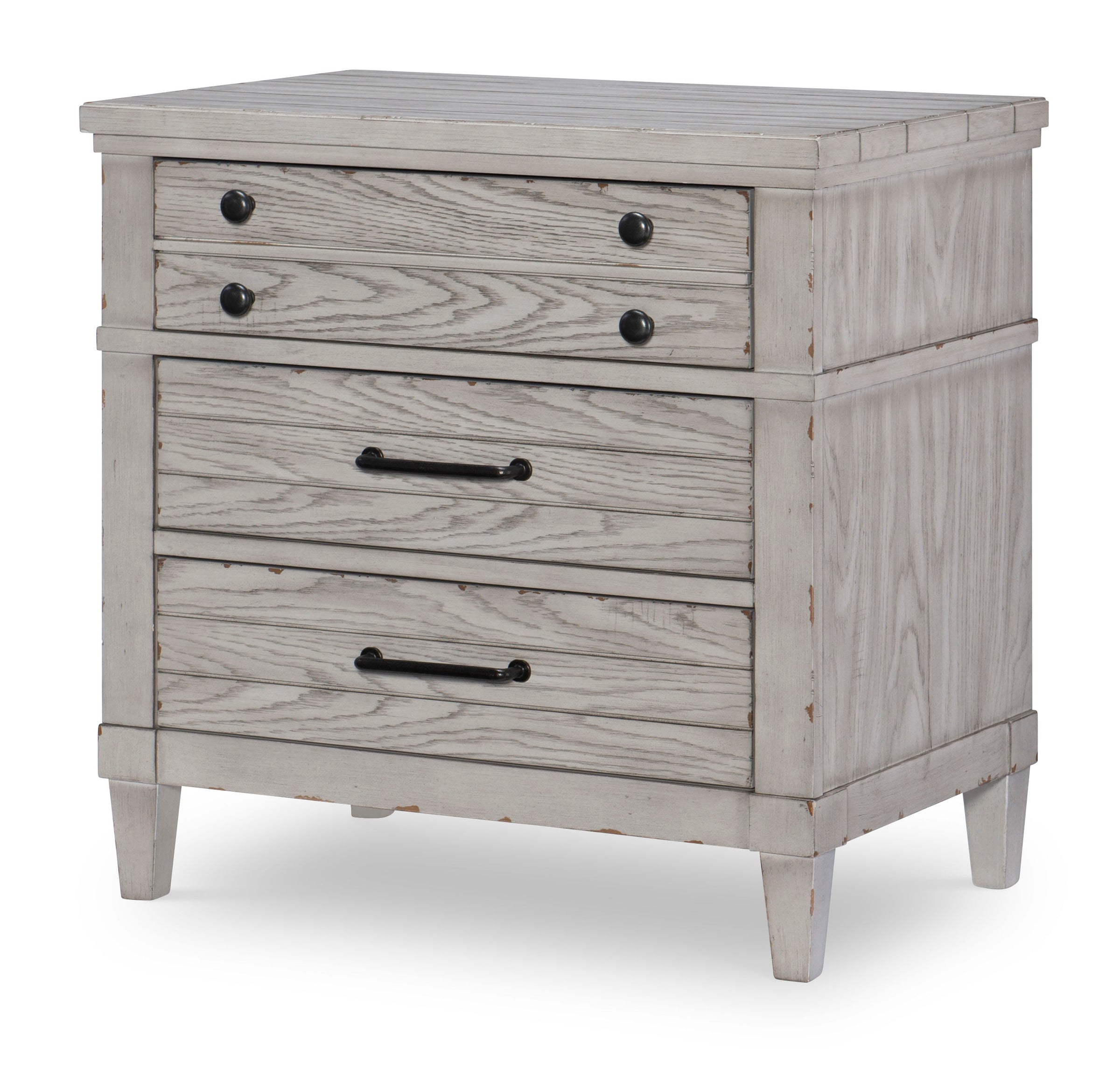 Belhaven Nightstand Pearl Silver - Modern Bedside Table with Drawer for Bedroom, Living Room, or Guest Room - Perfect for Storage and Stylish Home Decor