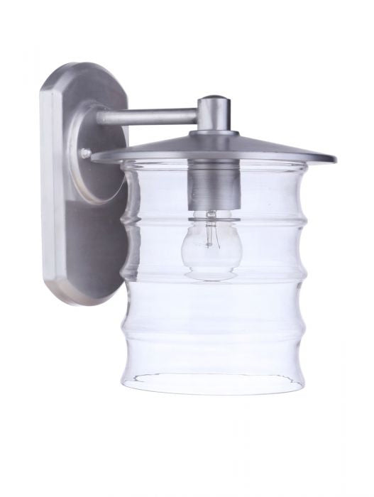 Canon One Light Outdoor Wall Mount in Satin Aluminum - Durable Exterior Light Fixture for Porch, Patio & Garden Lighting | Weather-Resistant Aluminum Sconce