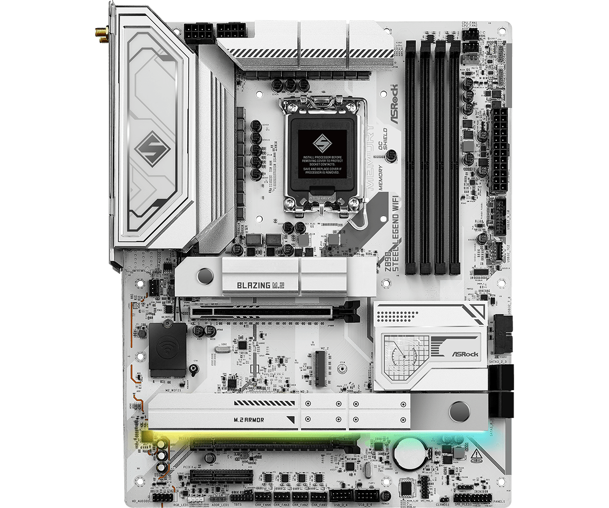 ASRock Z890 Steel Legend WiFi ATX Motherboard - Intel LGA 1700 Socket, DDR5, PCIe 5.0, Dual M.2, WiFi 6E - Perfect for Gaming PCs, Content Creation & High-Performance Workstations