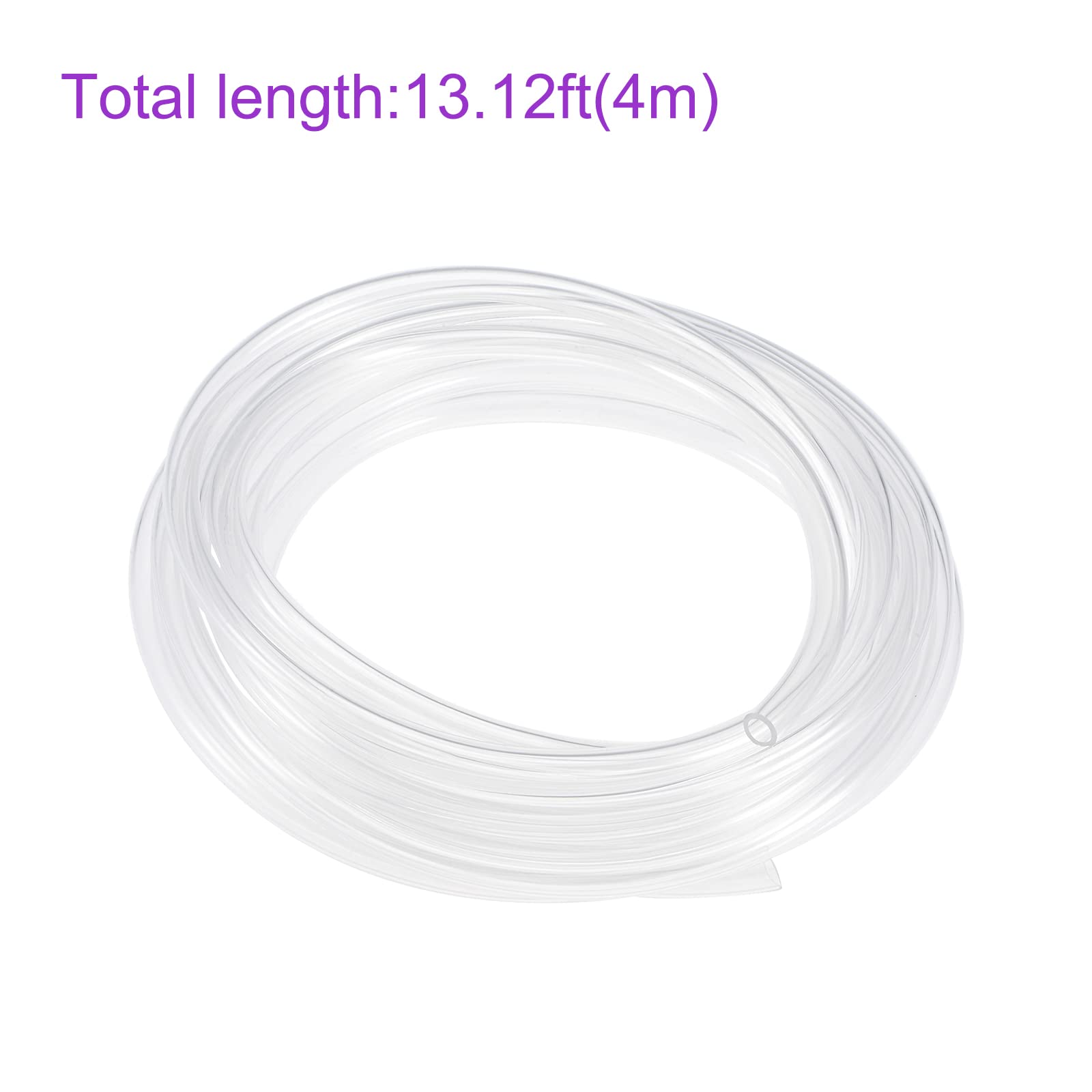 DMiotech 5mm ID 7mm OD Clear PVC Tube - Flexible Transparent Vinyl Tubing for Garden Watering, Air Compressor, Oil Transfer - 4m Length - Perfect for Aquariums, Hydroponics & DIY Projects