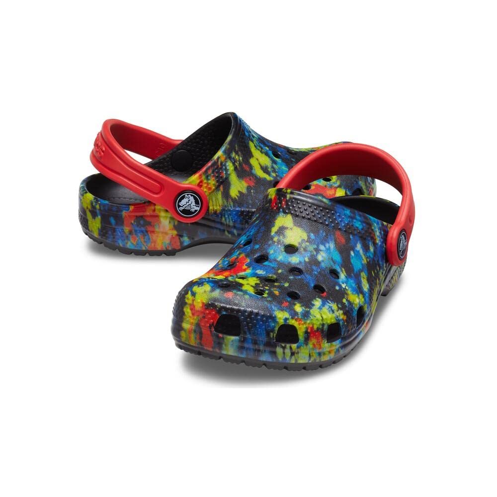 Crocs Kids' Classic Tie Dye Clogs - Waterproof & Comfortable Shoes for Boys & Girls (Infant/Toddler/Little Kid/Big Kid) | Perfect for Beach, Pool, School & Outdoor Play