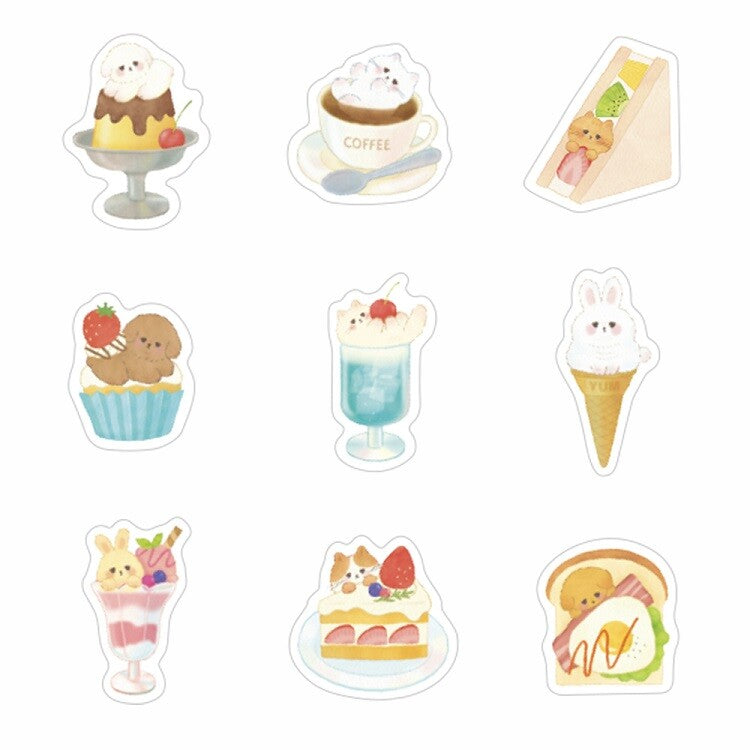Animals Yoko Flake Stickers - Cute Animal Decals for Laptops, Water Bottles & Scrapbooking - 50pcs Pack
