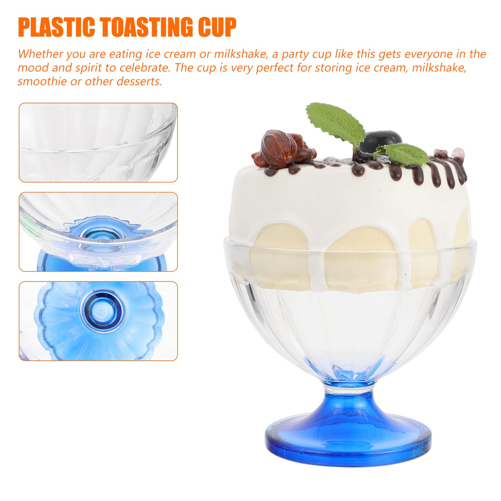 Premium 3-Piece Glass Ice Cream Bowls Set - Tulip Sundae Cups, Dessert Bowls & Footed Trifle Dishes for Ice Cream, Parfaits, Salads, Yogurt - Elegant Serving Bowls for Parties, Restaurants & Home Entertaining