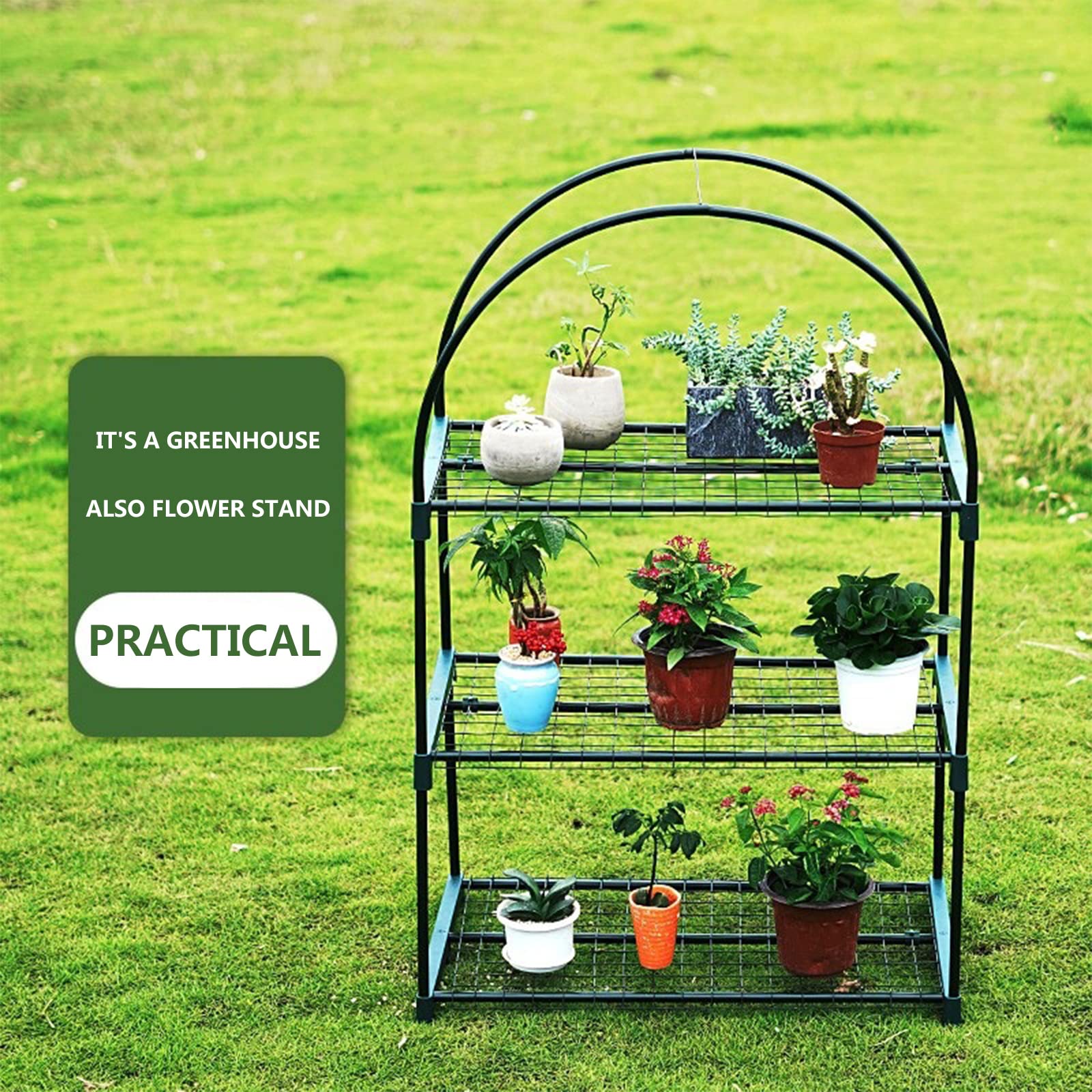 Portable Greenhouse Tent for Gardening - 3-Layer Transparent Grow House for Flowers, Plants & Backyard | Indoor & Outdoor Use