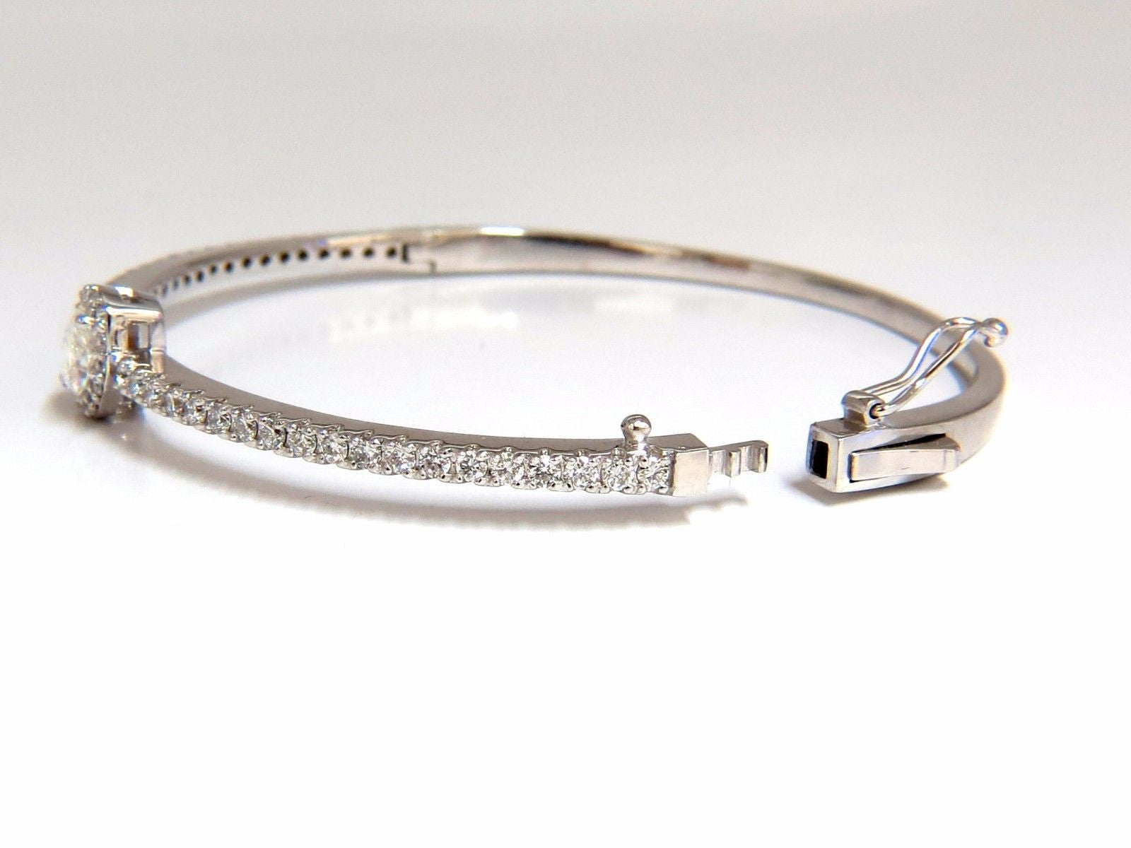 GIA Certified 1.84ct Marquise Diamond Cluster Halo Bangle Bracelet in 14K Gold - Elegant Jewelry for Weddings, Anniversaries & Special Occasions