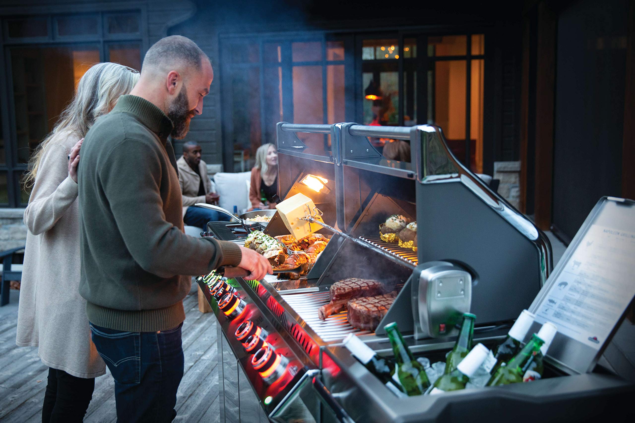 Napoleon PRO825RSBINSS-3 Prestige PRO 825 RSBI Natural Gas Grill with 825 sq.in. Cooking Space, Infrared Rear & Bottom Burner, Stainless Steel Construction - Perfect for Backyard BBQs, Outdoor Entertaining & Grilling Enthusiasts