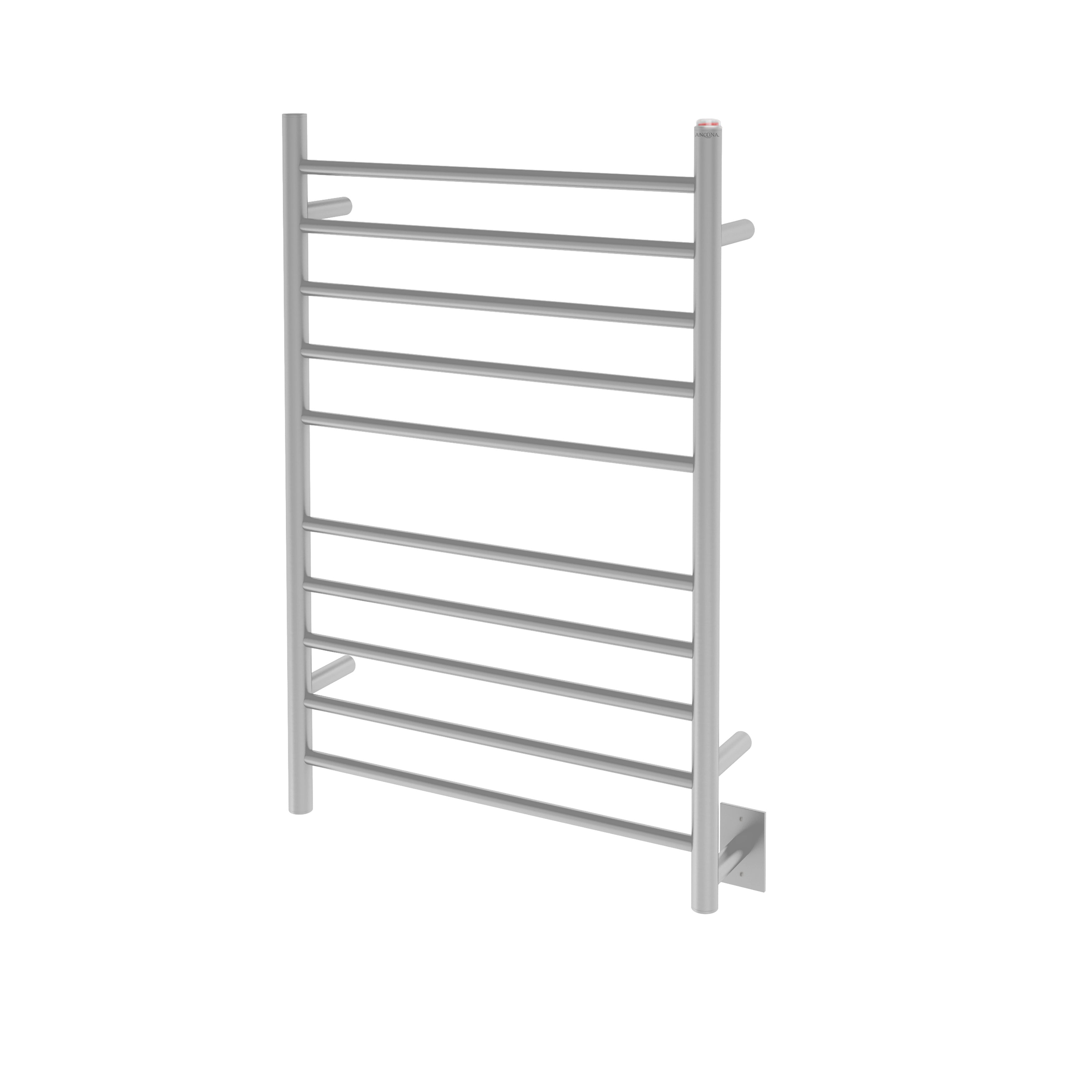 Premium 10 Bar Hardwired & Plug-in Towel Warmer - Brushed Stainless Steel - Fast Heating Bathroom Luxury for Spa, Hotel & Home Use