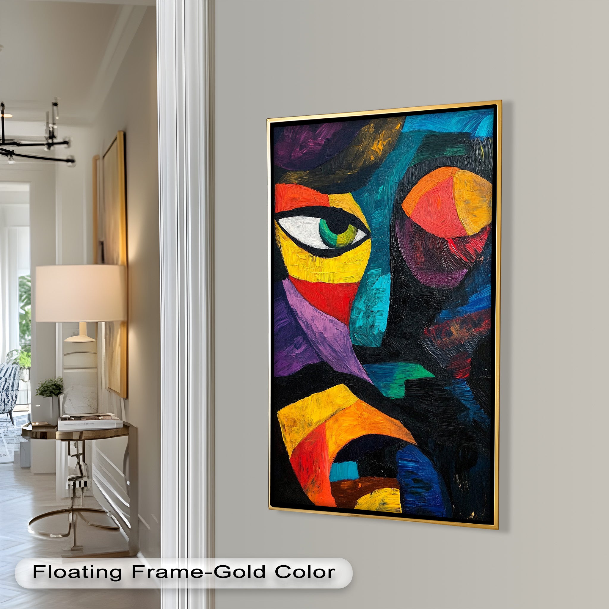 Abstract Eye Expression Fauvism Oil Painting - Modern Wall Art for Living Room, Bedroom & Office Decor