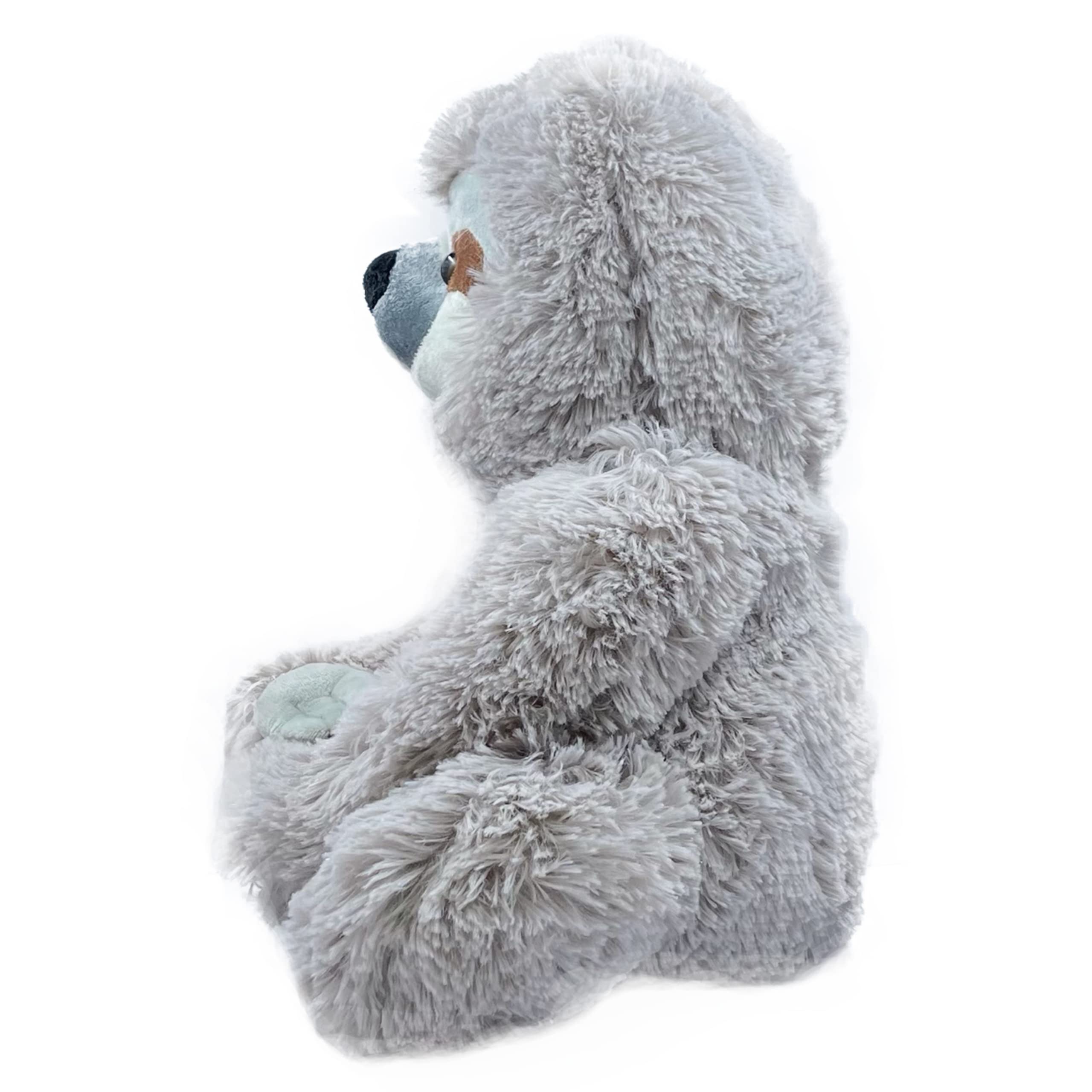 KINREX Realistic Sloth Stuffed Animal Plush Toy - 13 Inch Gray Three-Toed Sloth for Kids, Babies & Adults | Perfect Gift for Christmas, Birthday, Thanksgiving & Easter | Cute Nursery Decor, Stress Relief & Snuggling Companion