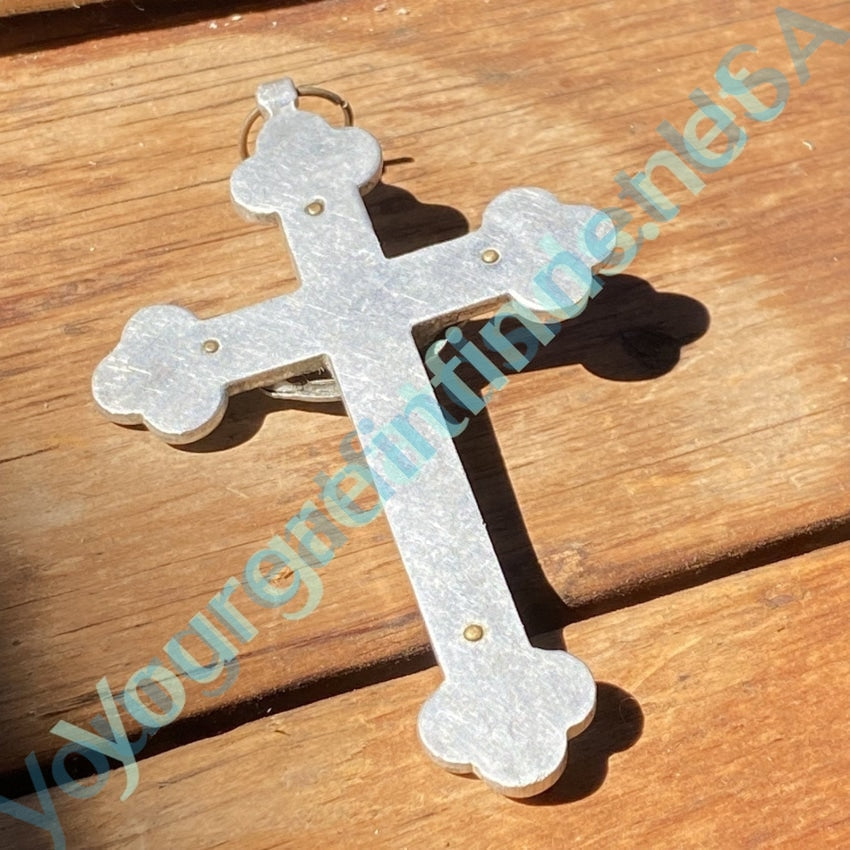 Vintage Cast Aluminum Holy Cross Crucifix Pendant - Large Religious Jewelry for Men & Women - Perfect for Church, Baptism, Confirmation & Everyday Faith Wear