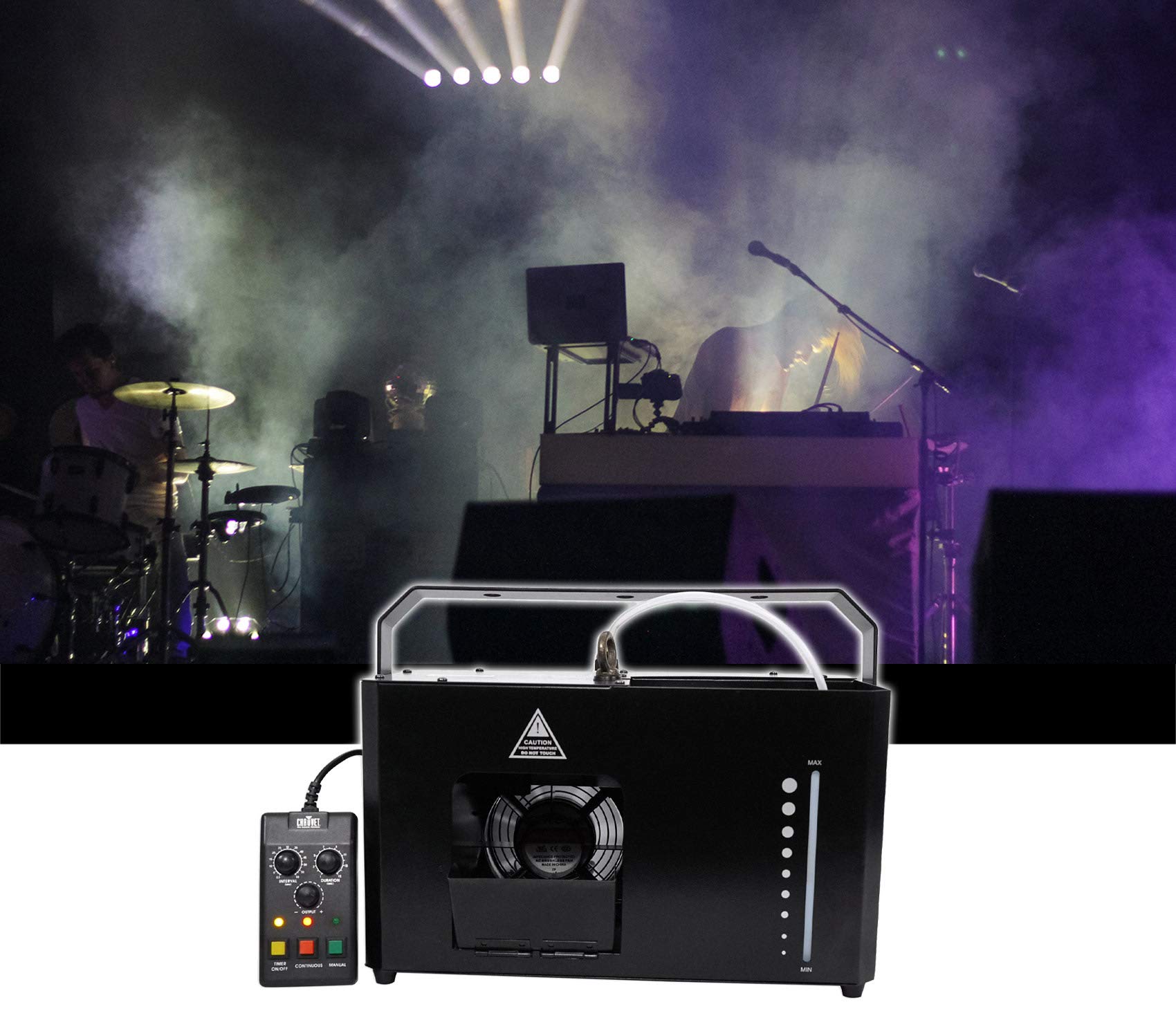 Chauvet Hurricane Haze 4D DMX Hazer Machine with Remote & Timer - 3 Gallons Fog Fluid Included - Professional Stage Lighting for Concerts, Theater, and DJ Events