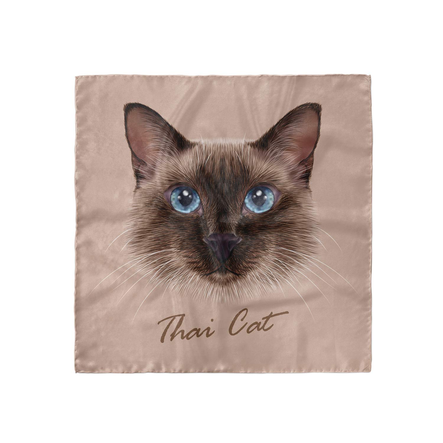 Ambesonne Cat Head Scarf - Stylish Siamese Cat Print Hair Wrap for Women - Perfect for Spa, Yoga, Beach & Everyday Fashion Accessory