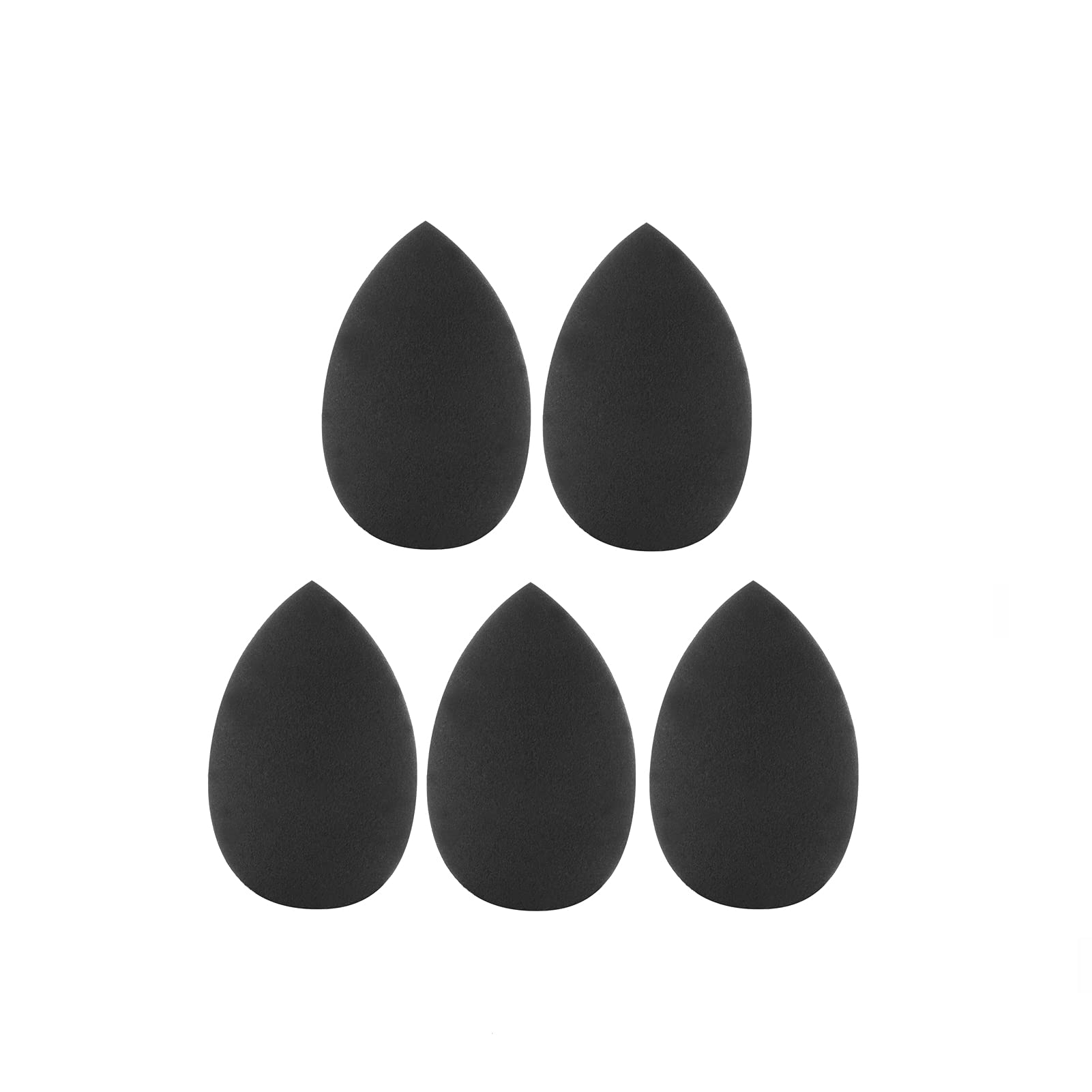 5 Pcs Latex-Free Makeup Sponge Blender for Liquid, Powder & Cream Foundation - Dry & Wet Use Beauty Blender Sponges (Black) - Perfect for Flawless Makeup Application & Blending