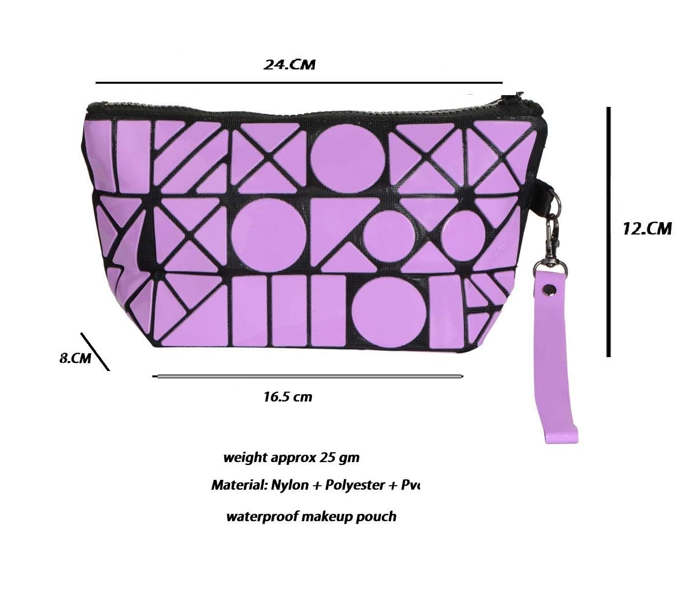 STRIPES® Essentials Purple Makeup Pouch - Cute Cosmetic Organizer & Travel Toiletry Bag for Women | Perfect for Travel, Gym & Daily Essentials Storage