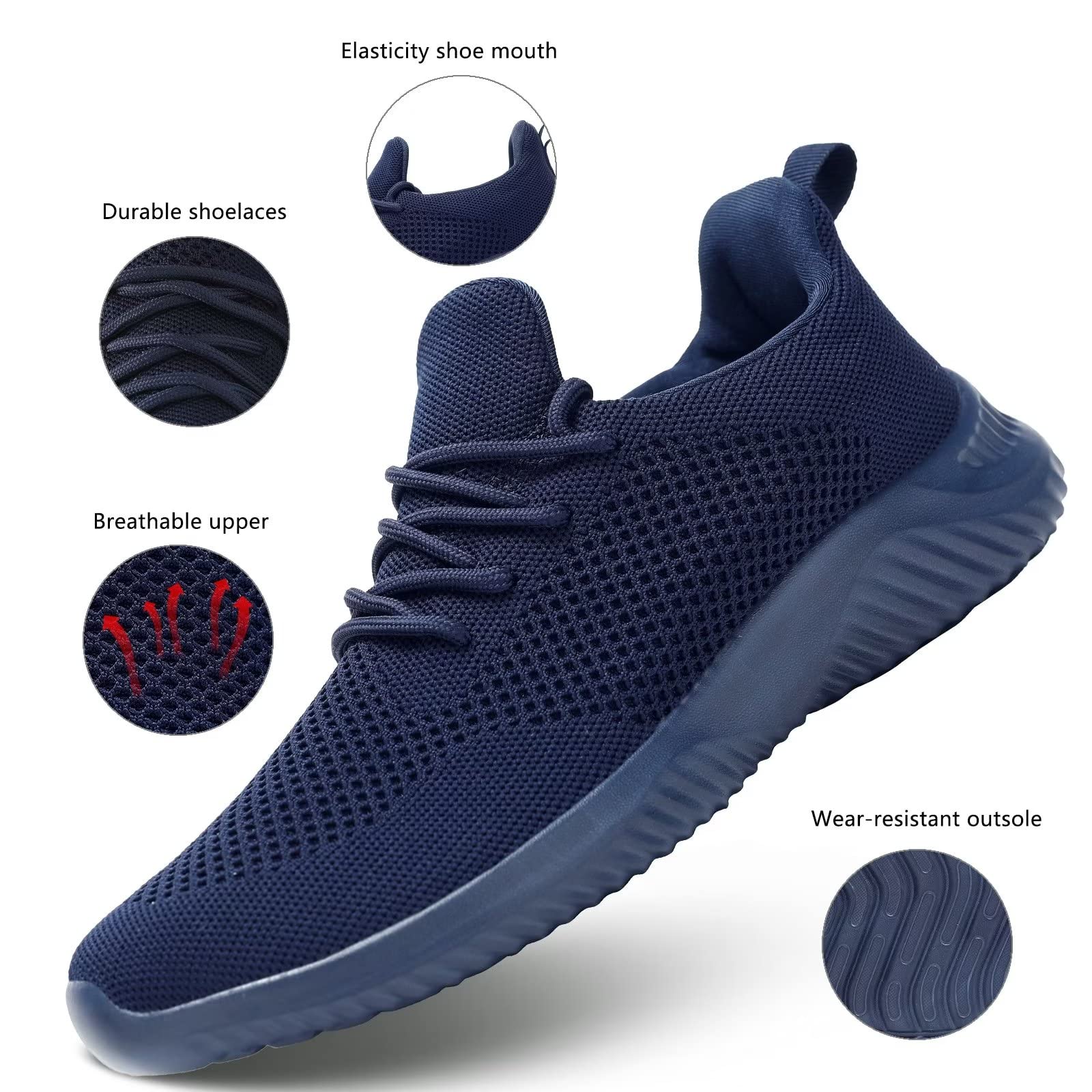 **Men's Slip-On Running Shoes - Breathable Mesh Walking Sneakers with Soft Sole | Lightweight & Comfortable for Tennis, Work, Training | Perfect for Gym, Travel & Casual Wear**
