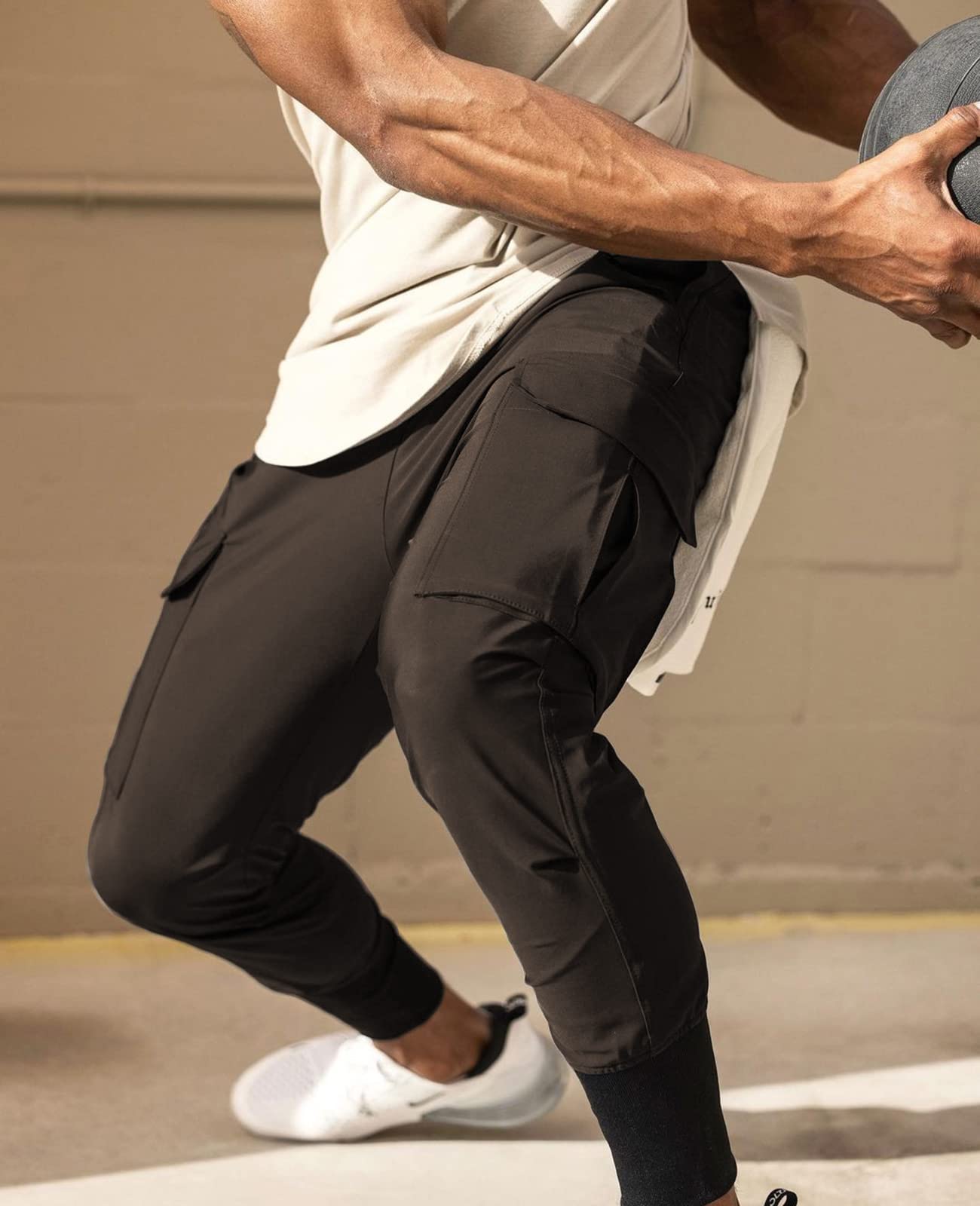 Surenow Men's Running Jogger Pants - Lightweight Quick-Dry Athletic Sweatpants for Workout, Hiking & Sports | Tapered Fit Comfortable Training Pants for Gym, Jogging & Outdoor Activities
