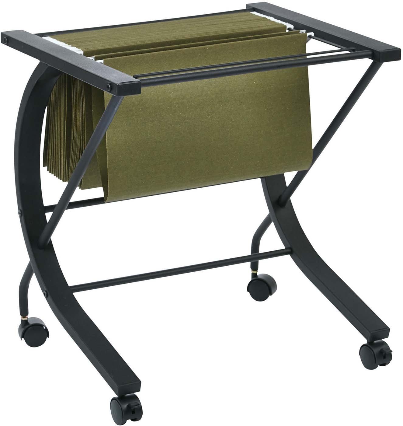 OSP Designs Horizon File Caddy - Black Metal Frame Organizer [HZN30] - Perfect for Office, Home, and School Document Storage