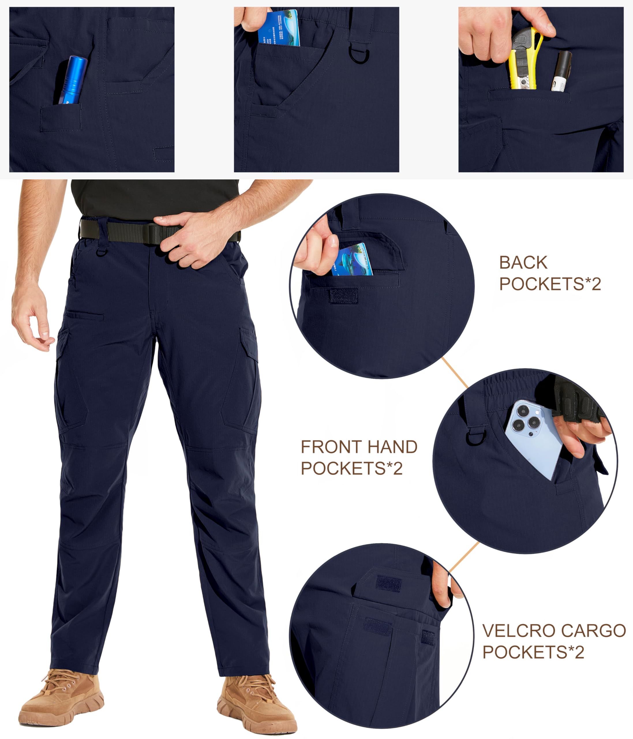 NATUVENIX Men's Tactical Cargo Pants - Water Resistant, Lightweight Ripstop Hiking & Outdoor Work Pants - Perfect for Camping, Hiking, and Outdoor Adventures