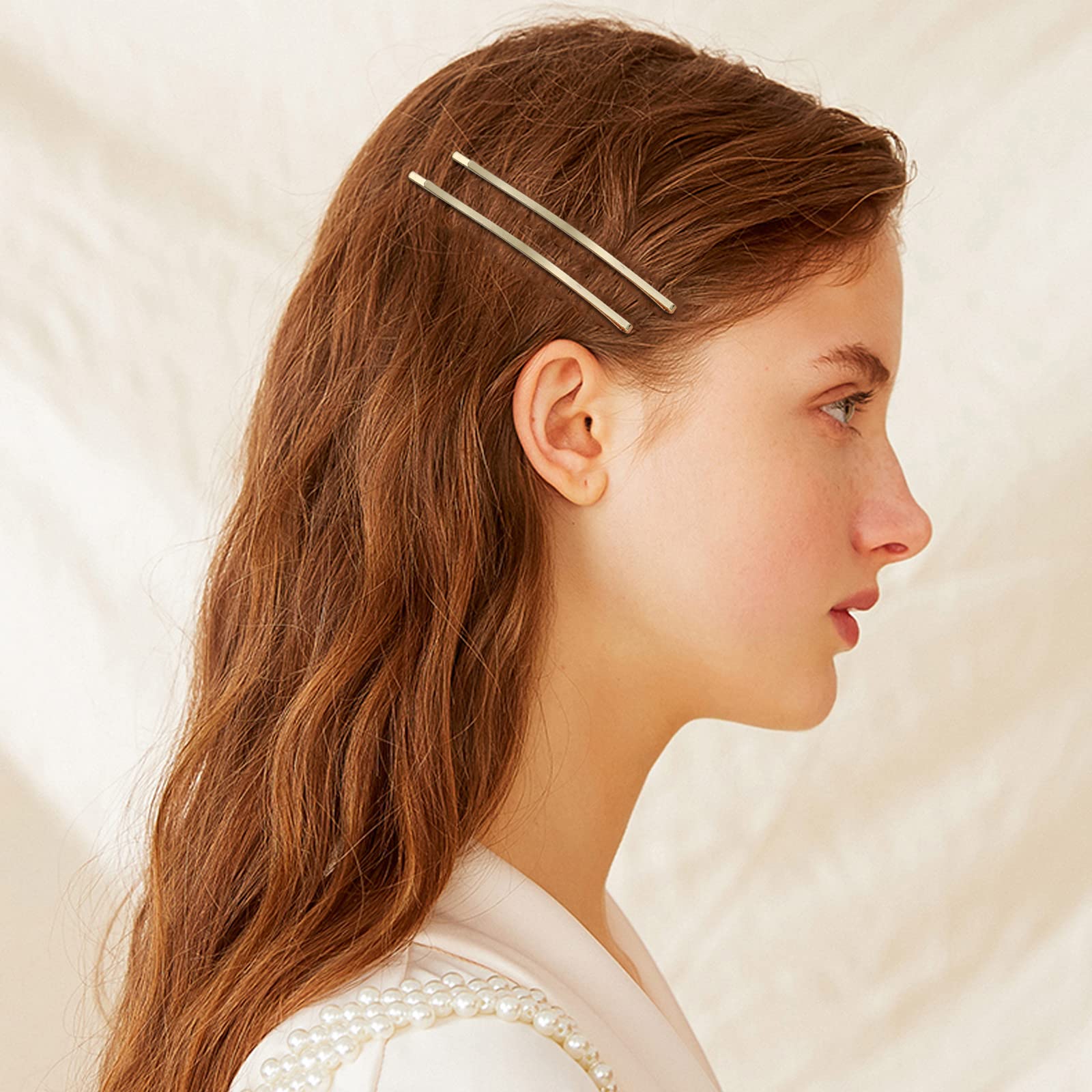 50 Jumbo Bobby Pins 3.34 Inch - Strong Metal Hair Clips for Women, Thick Long Hair Updo Styling, Gold & Silver Hairpins Hair Accessories - Perfect for Weddings, Parties, and Everyday Hairstyles