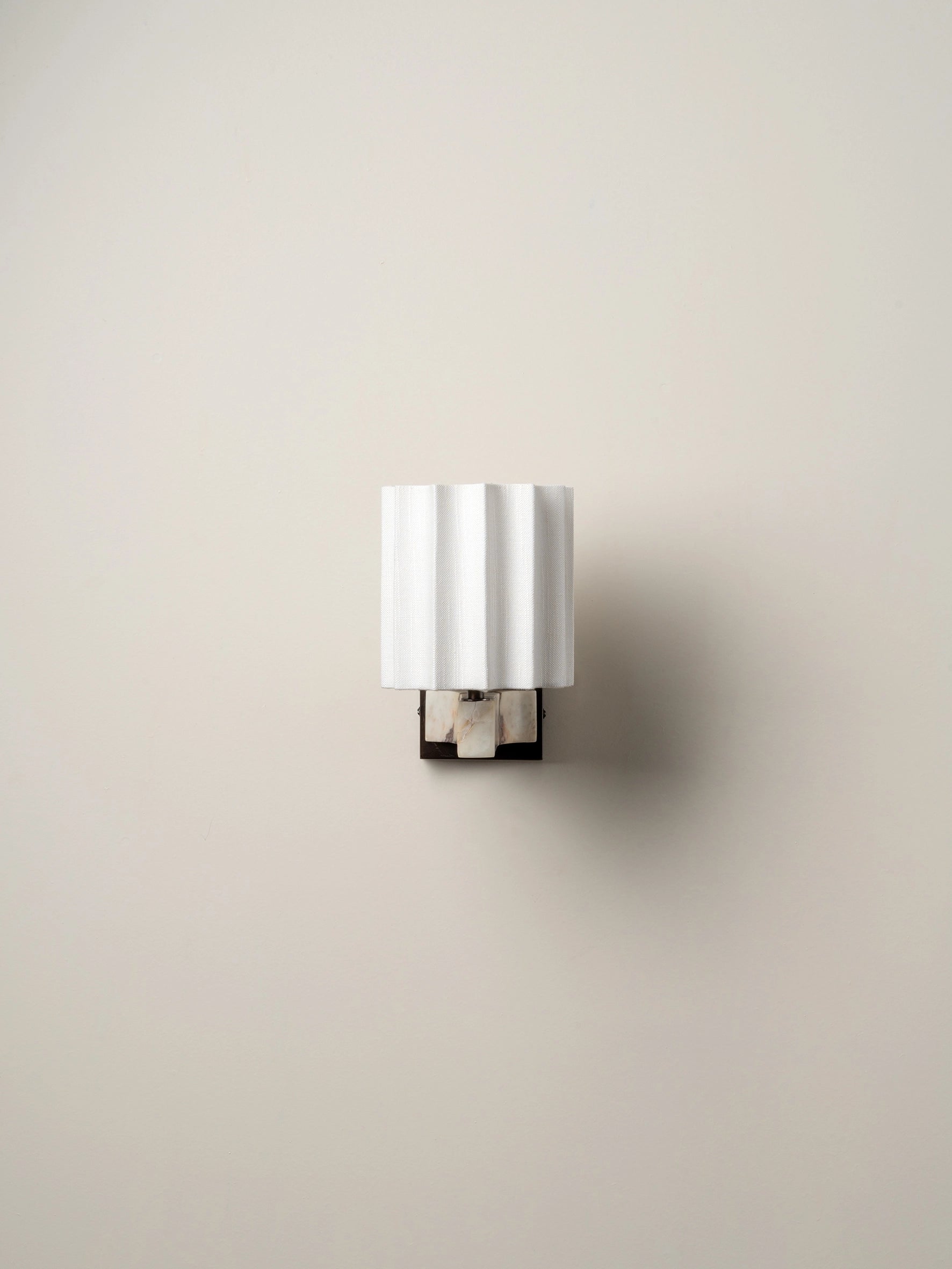 Viotti Calacatta Viola Marble and Linen Wall Light - Elegant Home Decor for Living Room, Bedroom, or Hallway Lighting
