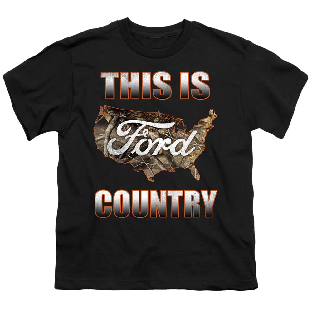 Ford Go Further Orange Camo Unisex Youth T-Shirt - Comfortable Graphic Tee for Boys & Girls - Perfect for School, Sports & Outdoor Activities
