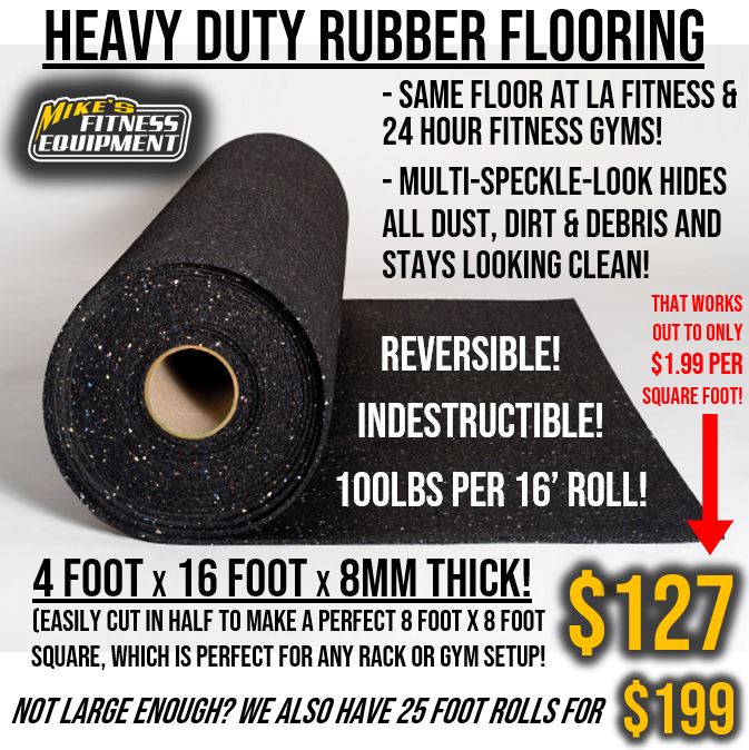Durable Heavy Duty Rubber Flooring Rolls for Gym Mats - High Density, Shock Absorbent, Non-Slip - Perfect for Home Gyms, Commercial Fitness Centers & Play Areas (In Stock)