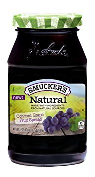 Smucker's Natural Concord Grape Fruit Spread - 17.25oz Jar (Pack of 2) | Delicious Grape Jelly for Toast, PB&J Sandwiches & Breakfast