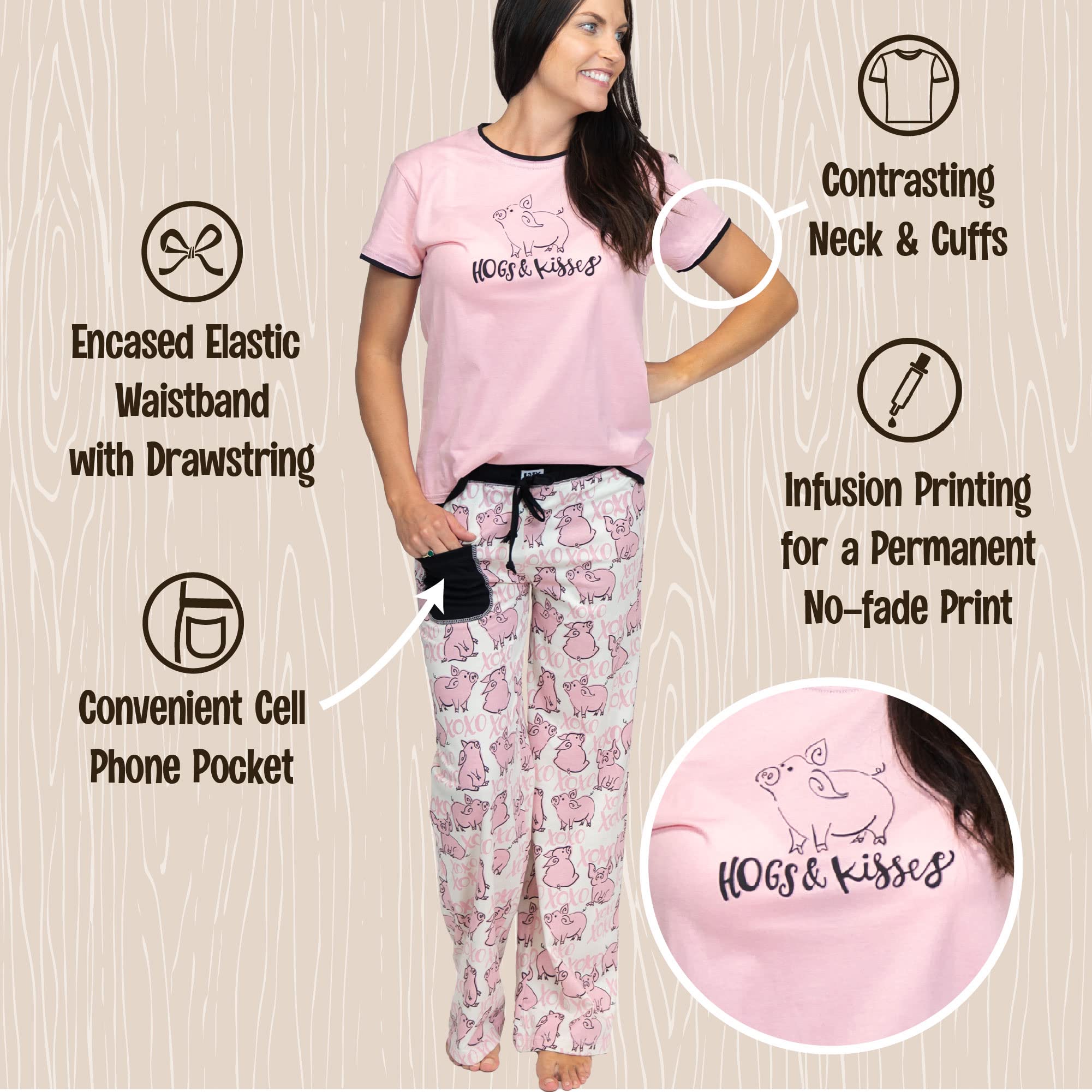Lazy One Women's Pajama Set - Soft Short Sleeve Sleepwear with Cute Animal Prints, Comfortable Relaxed Fit for Lounge & Sleep | Perfect for Sleepovers, Relaxing at Home, and Gift Giving