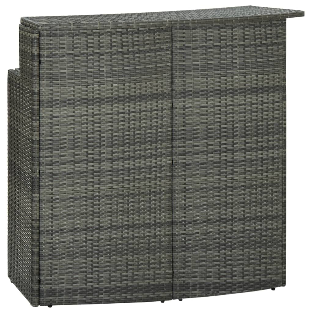 CHARMMA 4-Piece Outdoor Patio Bar Set with Weather-Resistant Gray Cushions - Perfect for Backyard, Deck, Poolside & Garden Relaxation