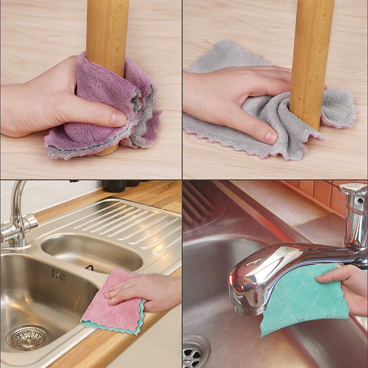 Premium Microfiber Cleaning Cloths - 12 Pack | Ultra Absorbent, Lint-Free, Double-Sided Kitchen & Car Towels | Multi-Purpose Dust & Dirt Cleaning Supplies for Home, Office, Auto Detailing & Glass Surfaces