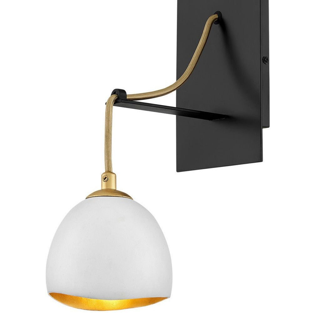 Lux Single Light Sconce - Modern Wall Light Fixture for Bedroom, Living Room & Hallway - Dimmable LED Wall Sconce with Adjustable Arm