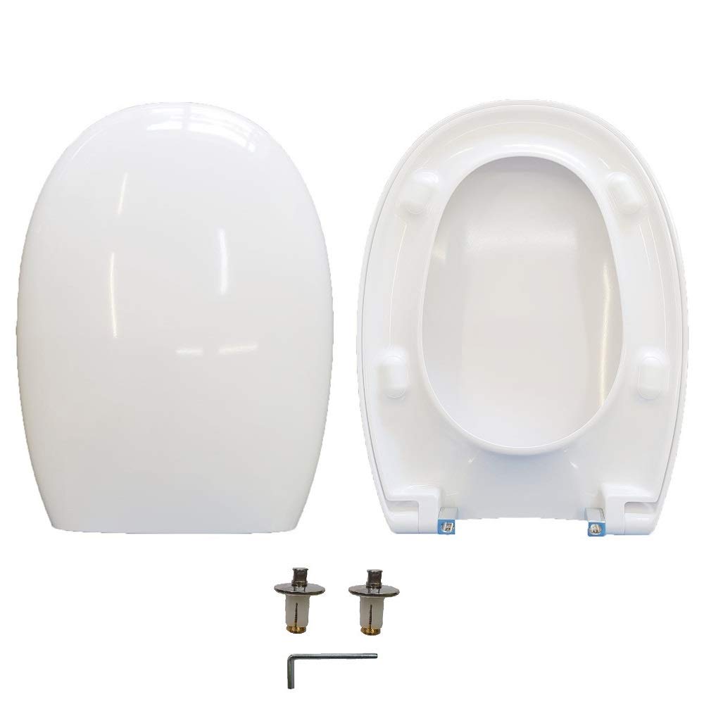 Thermo-Hardened White Soft Close Toilet Seat Cover - Original Egg Pozzi Ginori Design for Bathroom Comfort & Durability | Perfect for Modern Homes & Luxury Bathrooms