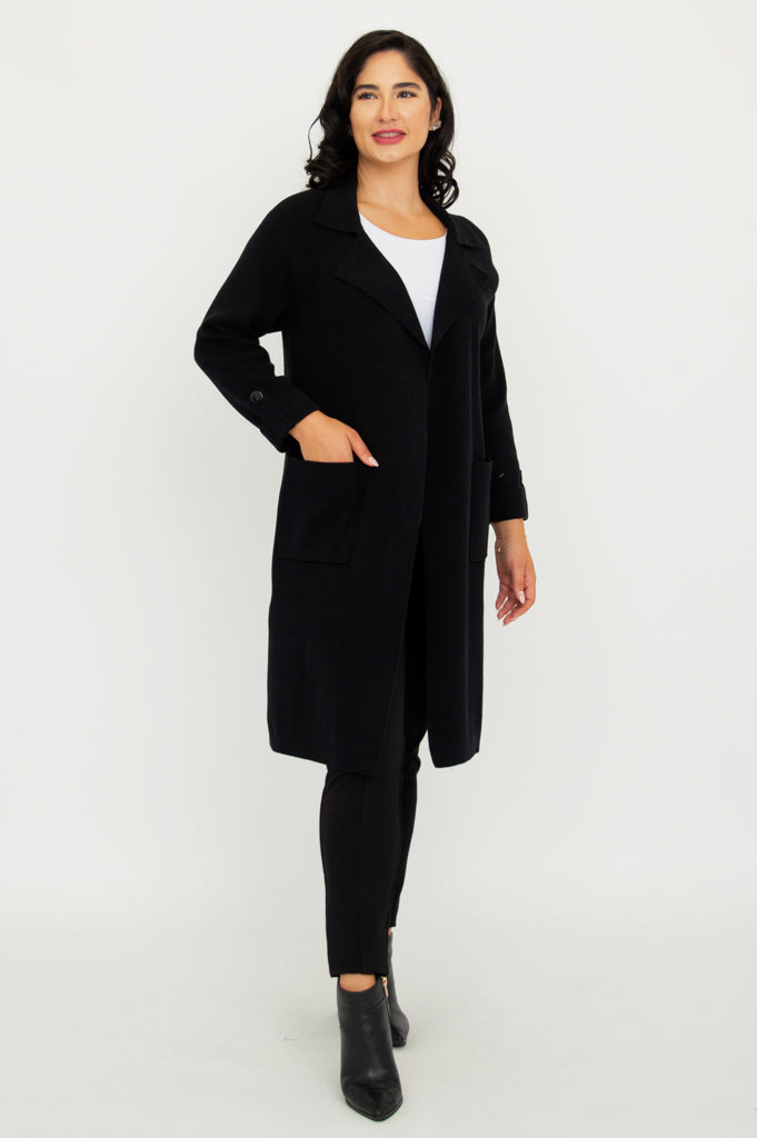 Delaney Black Cotton Jacket for Women - Lightweight Casual Outerwear for Fall & Spring | Perfect for Work, Travel, and Everyday Wear