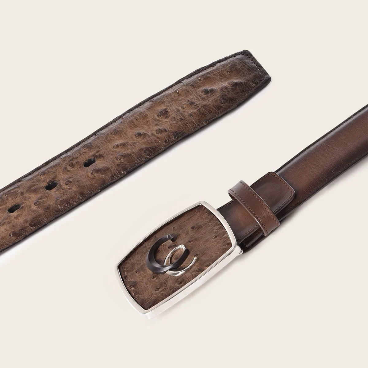 Premium Men's Western Fashion Ostrich Leather Belt - CV496A1 Cuadra Brown - Perfect for Cowboy Boots, Jeans & Casual Outfits