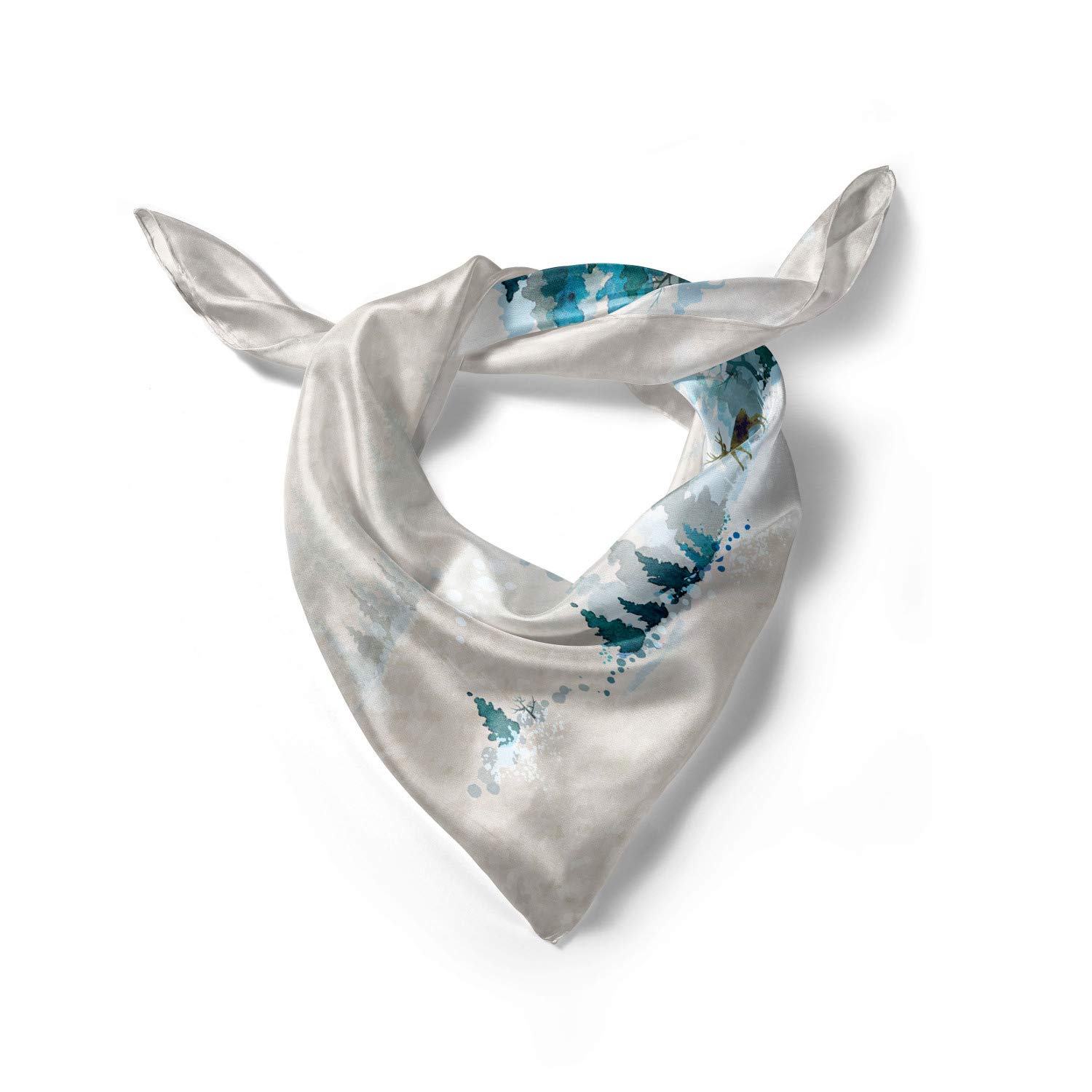Ambesonne Christmas Hair Scarf - Watercolor Pine Trees Design, Holiday Head Wrap for Women - Perfect for Christmas Parties & Winter Fashion Accessories