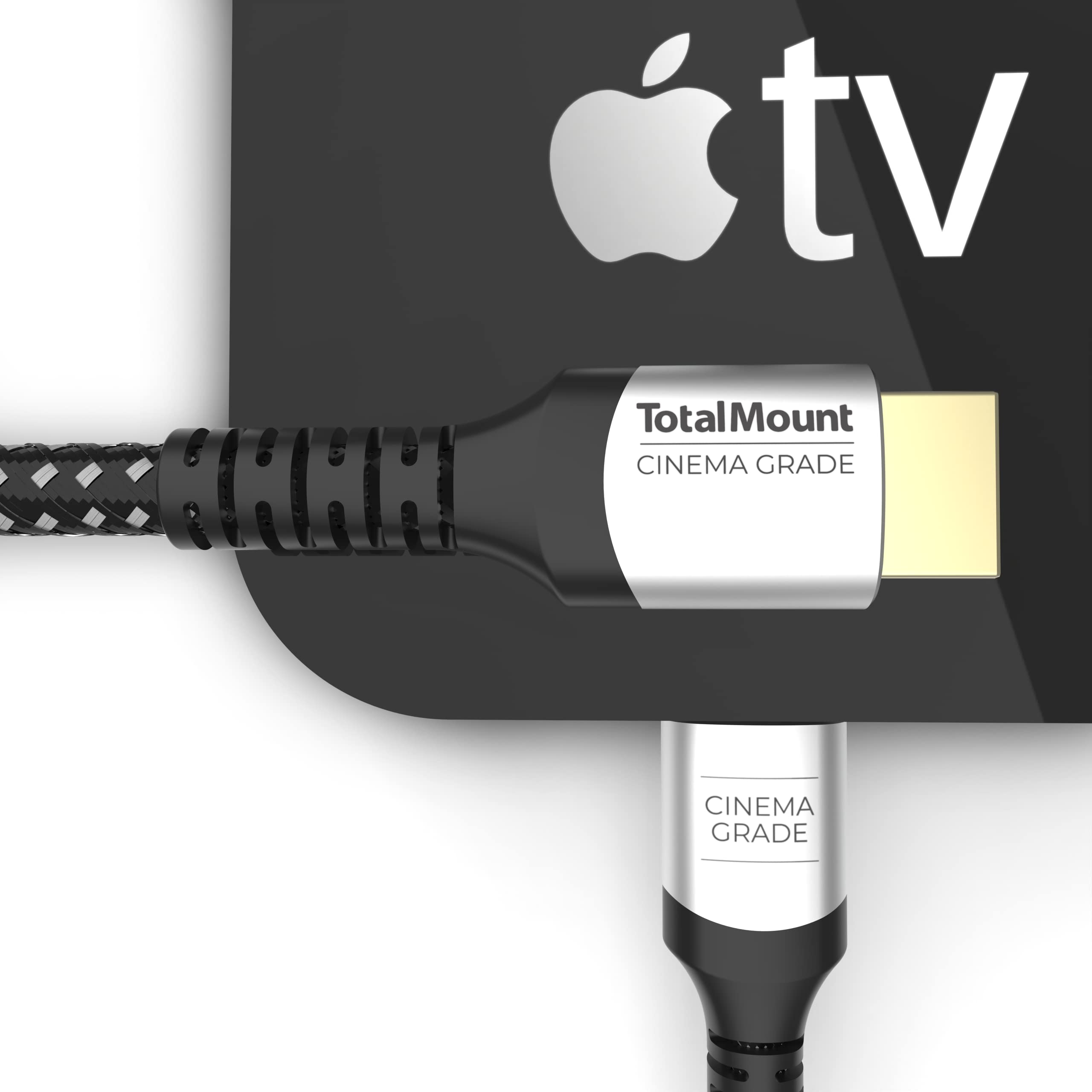 TotalMount Apple TV Remote Case with HDMI Cable Bundle - Secure Grip & High-Speed 4K Connection for Ultimate Streaming Experience | Perfect for Home Theater, Gaming & Movie Nights