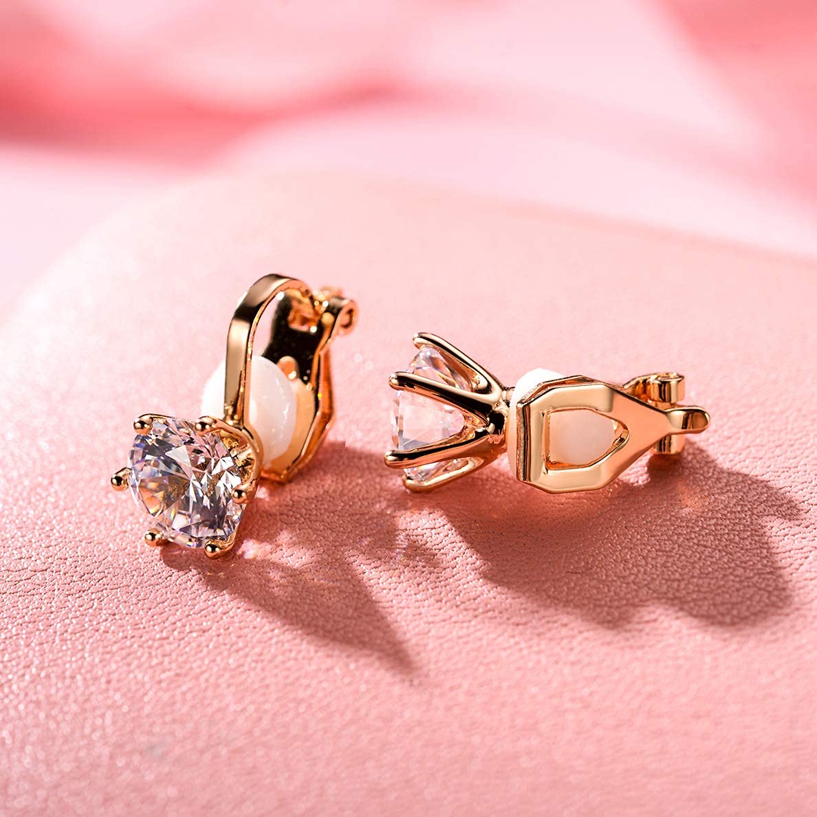 14K Gold Clip-On Hoop Earrings for Women - Hypoallergenic Non-Pierced Croissant Earrings - Perfect for Sensitive Ears, Everyday Wear & Special Occasions