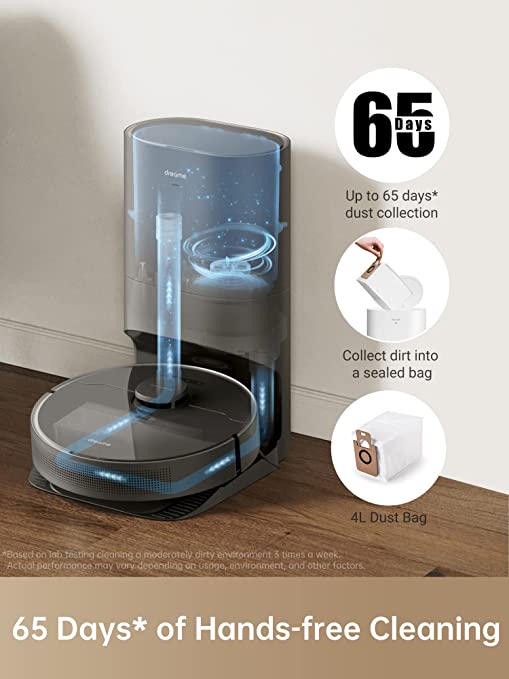 Dreame D10s Plus Robot Vacuum and Mop Combo with Auto-Empty Dock, 3000Pa Suction, Smart Mapping, Wi-Fi Connected - Perfect for Hardwood Floors & Pet Hair Cleaning in Large Homes