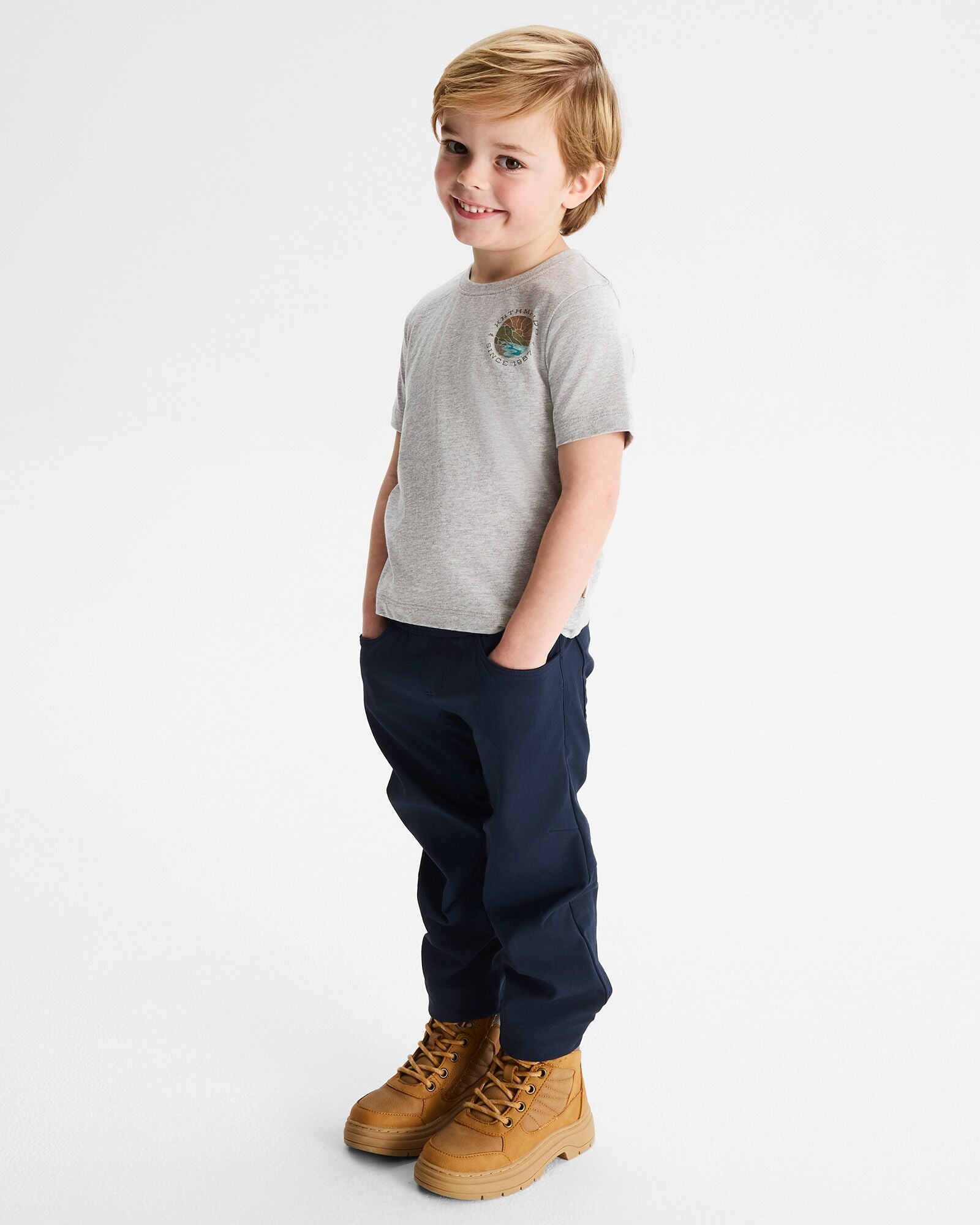 Organic Cotton Kids' Sunburst Graphic T-Shirt - Light Grey Marle | Soft & Comfortable Tee for Boys & Girls | Perfect for Playdates, School & Everyday Wear