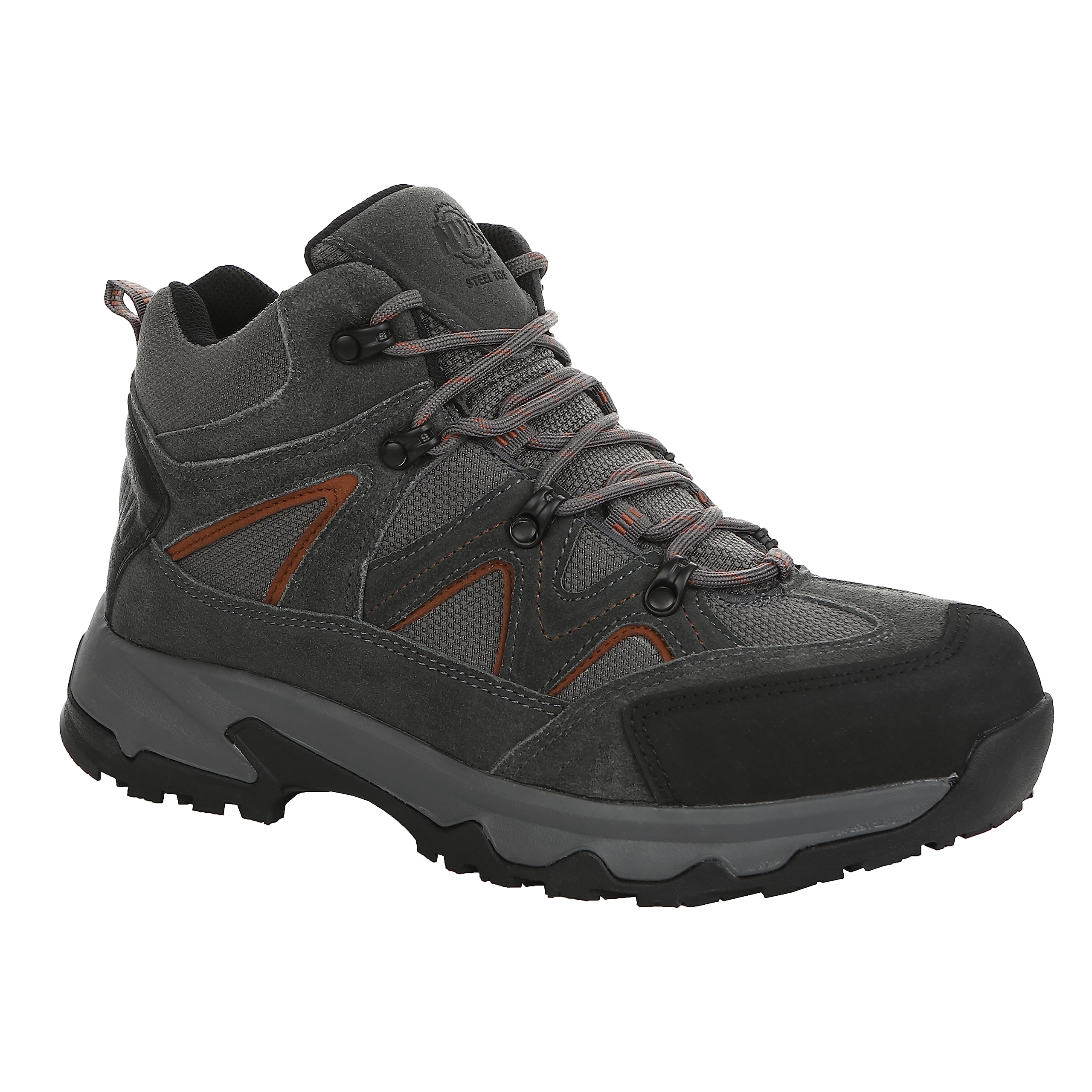Northside Snohomish Men's Steel Toe Work Boots - Slip Resistant Construction Shoes with Brushed Rubber Toe Guard & EVA Midsole - Durable Suede & Nylon Upper - Ideal for Construction, Warehouse & Outdoor Work