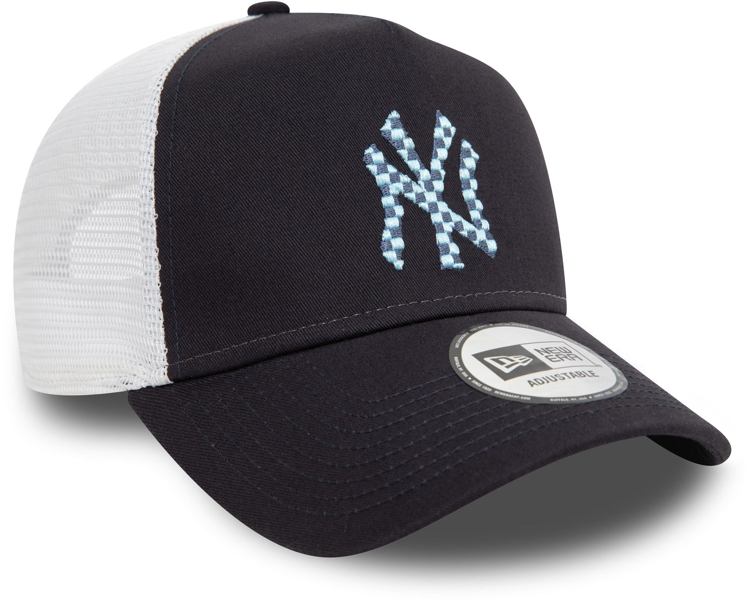New York Yankees New Era 59FIFTY Navy Blue Trucker Hat - Adjustable Snapback for Baseball Fans, Streetwear & Casual Outfits