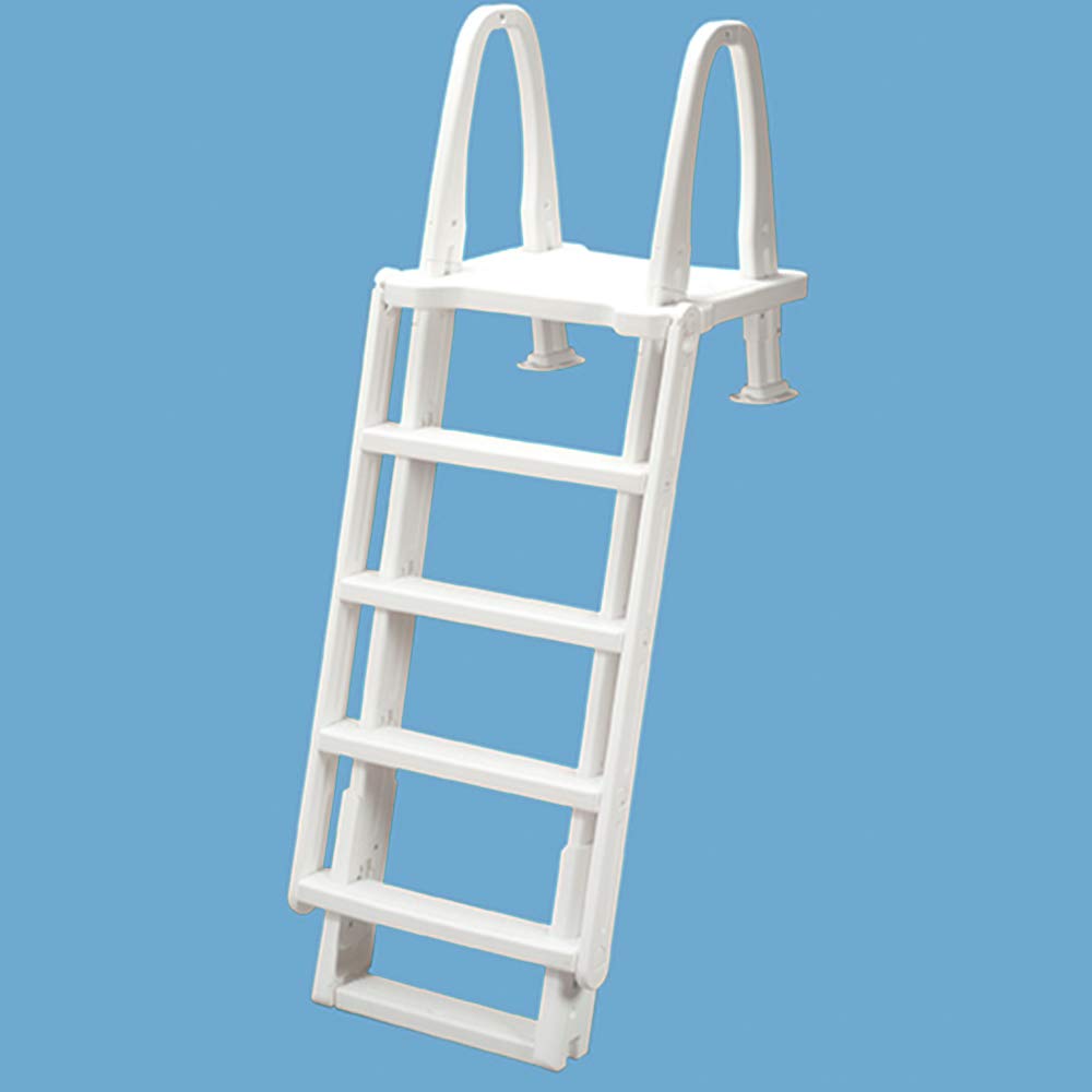 Premium Ocean Blue Above Ground Pool Safety Ladder - Heavy Duty Outdoor Swimming Pool Entry & Exit Ladder with Non-Slip Steps - Perfect for Backyard, Inflatable & Metal Frame Pools