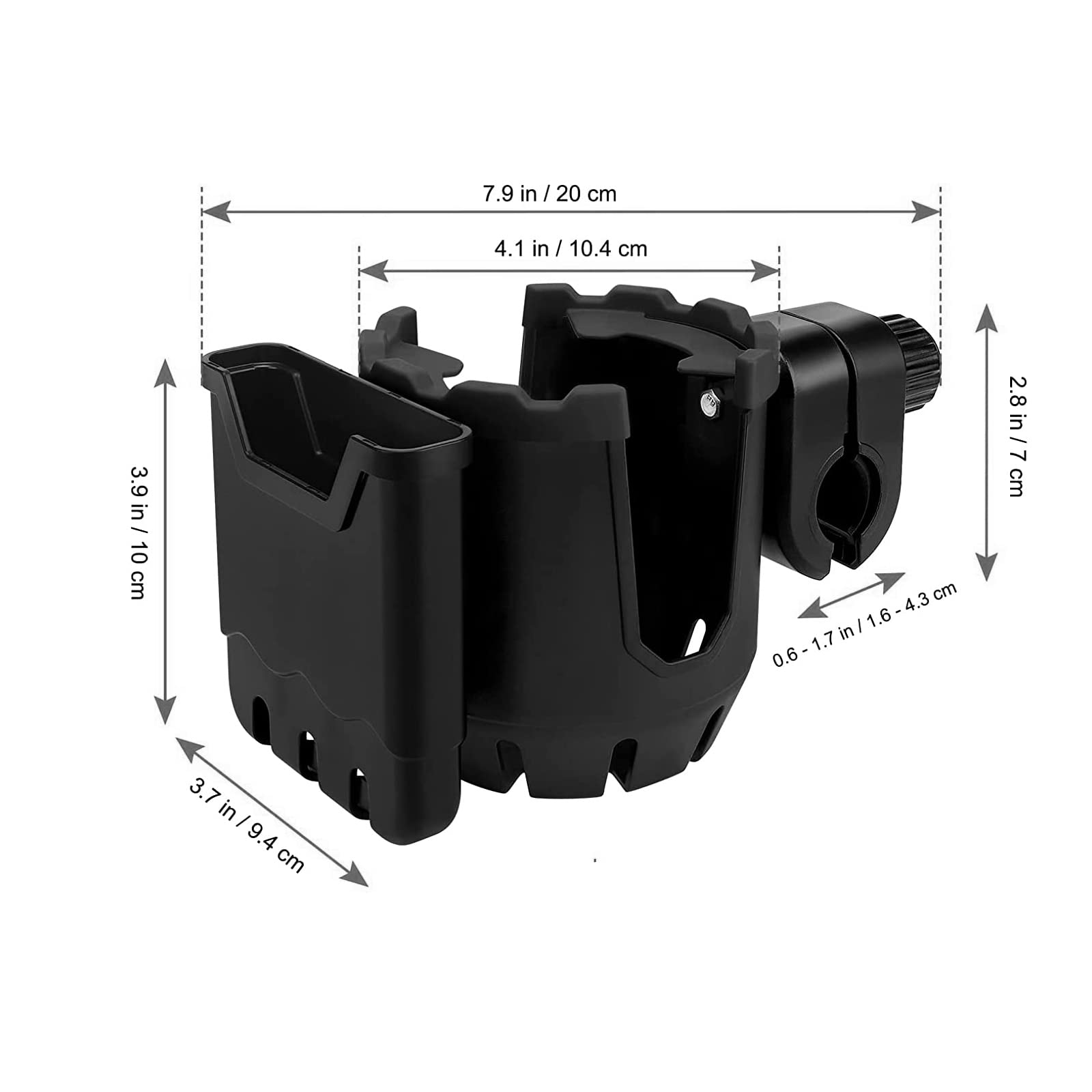 Universal Stroller Cup Holder with Phone Pocket - 2-in-1 Drink & Smartphone Holder for Baby Strollers, Wheelchairs, Bikes & Scooters - Perfect for Parents on the Go, Outdoor Adventures & Daily Commutes