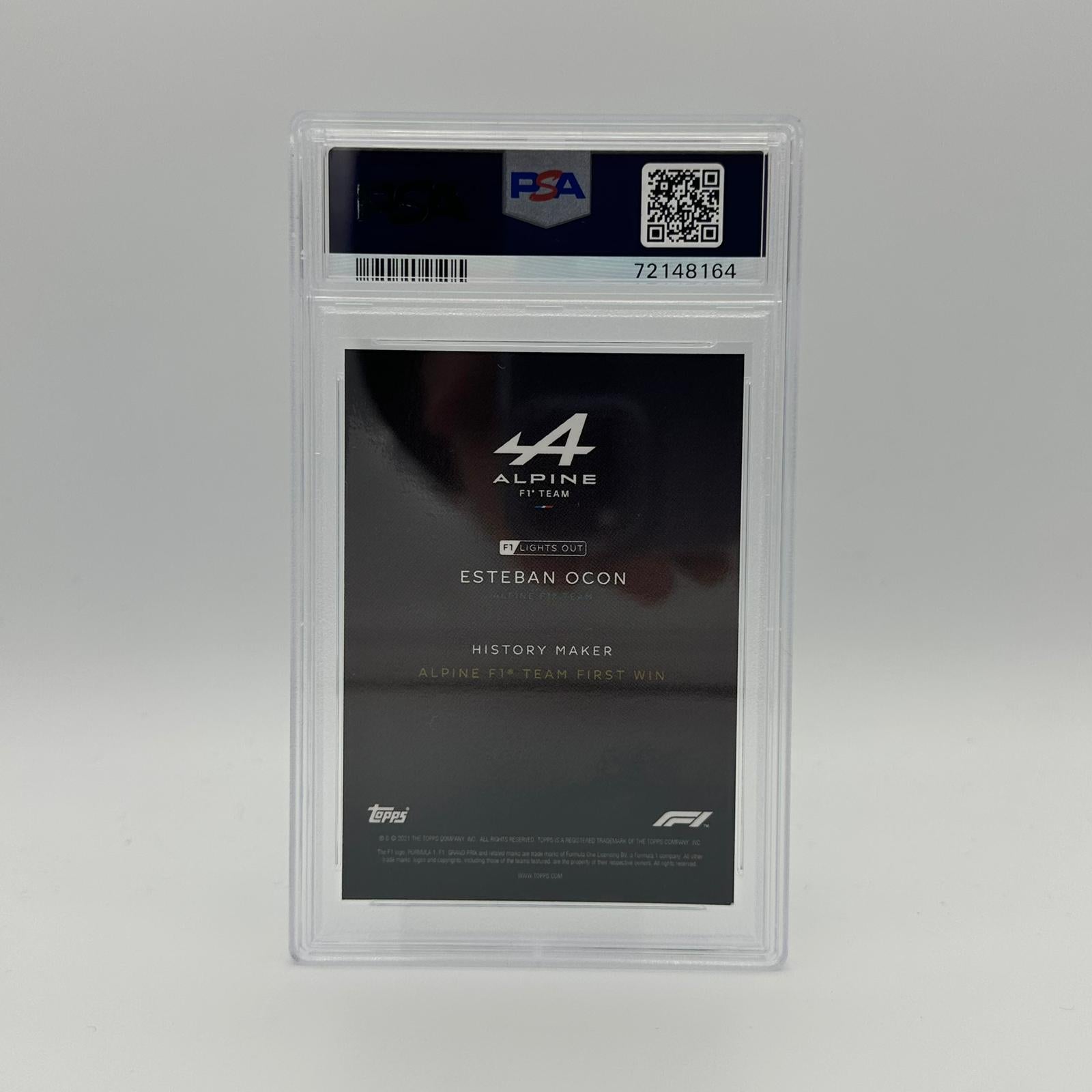 PSA 9 Graded Esteban Ocon 34/50 History Maker Autographed Racing Card - Perfect for F1 Collectors and Sports Memorabilia Displays