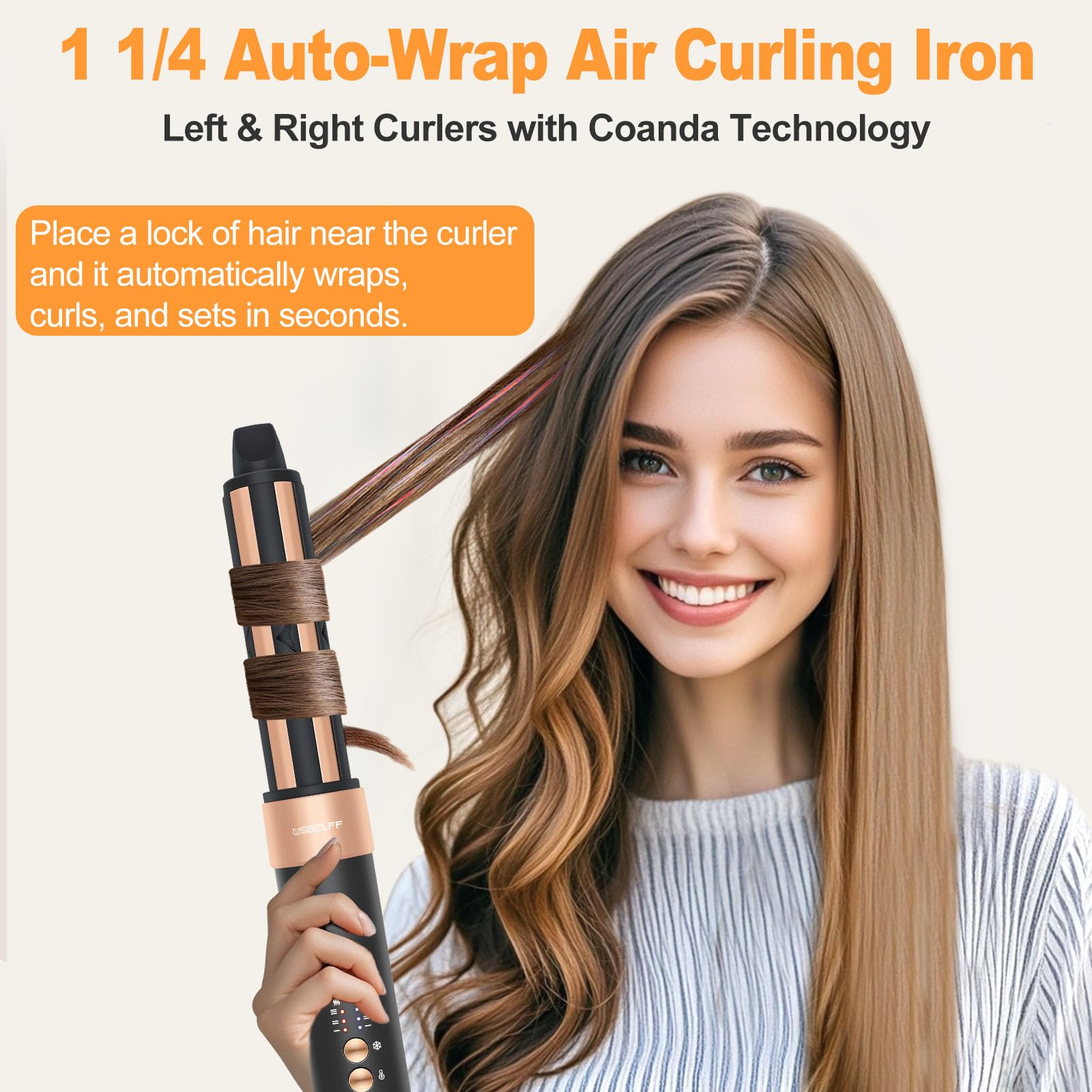 Professional Oval Hair Dryer Brush with Auto Wrap Curlers - High Speed Blow Dry Styler for Salon-Quality Results (Black & Gold) - Perfect for Home Use, Travel & Quick Styling