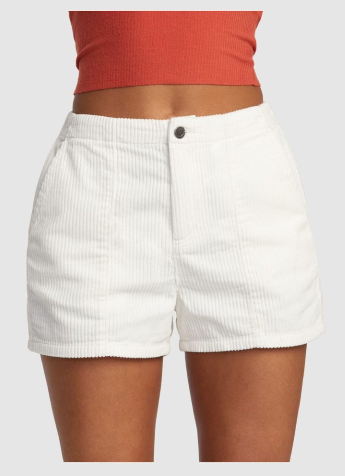 RVCA Women's High-Waisted Corduroy Shorts - Comfortable Stretch Daylight Shorts for Casual Wear, Summer Outfits & Beach Vacations