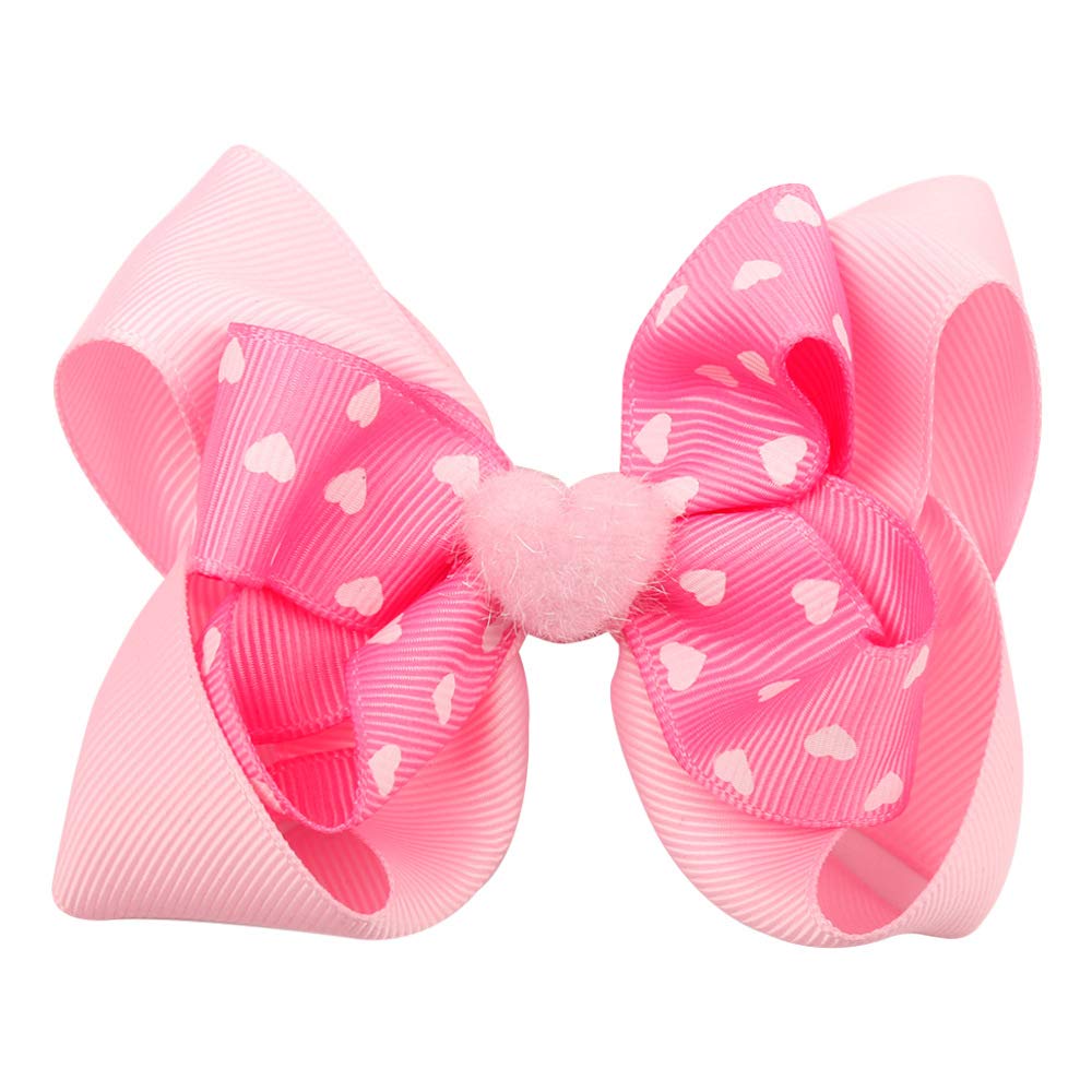 Valentine's Day Hair Hoop Headband with Bow - Cute Baby Girls Hair Clips & Accessories Set (JHV13) - Perfect for Valentine's Gifts, Birthday Parties & Photo Shoots