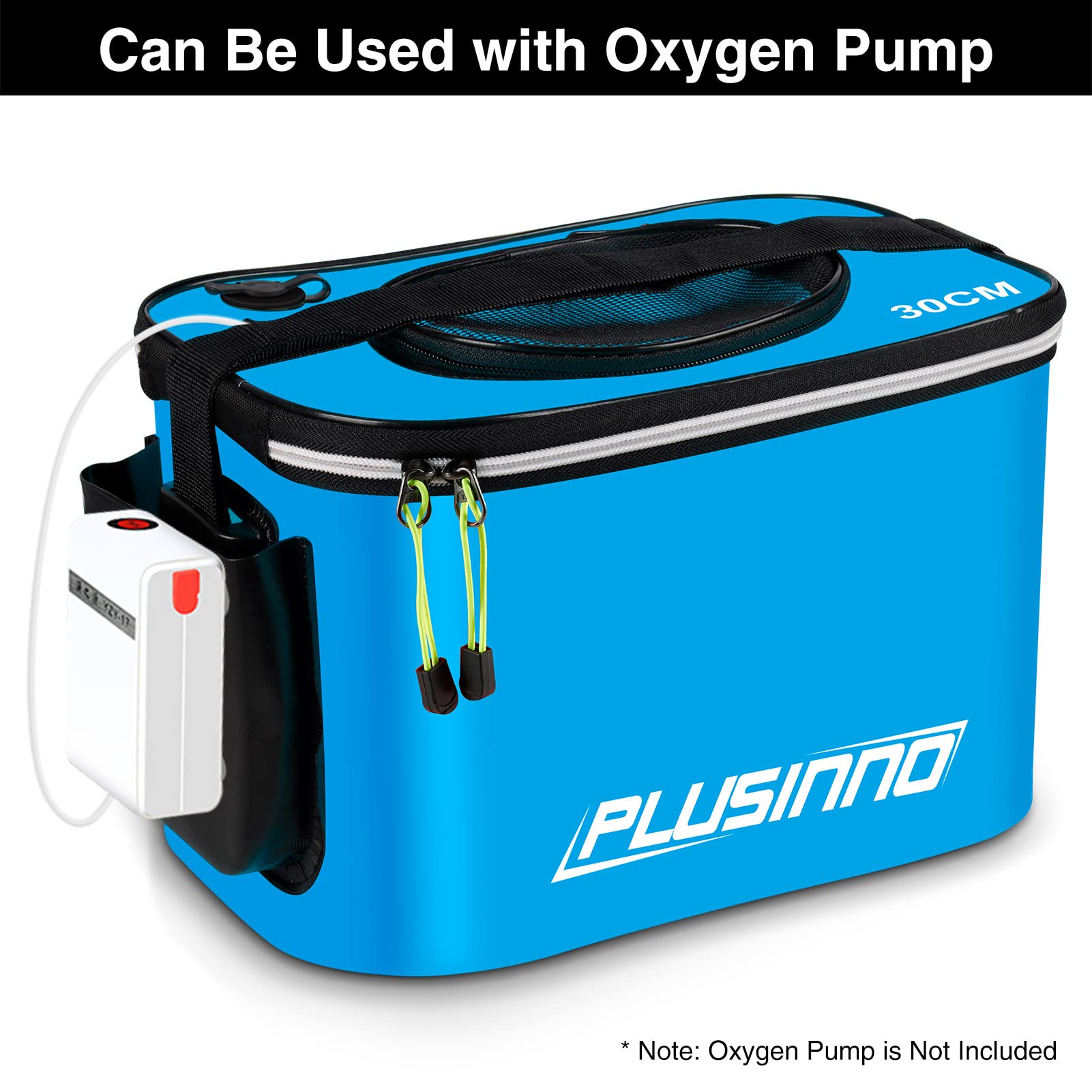 PLUSINNO Foldable Fishing Bait Bucket - Portable Minnow Bucket & Live Bait Container for Freshwater & Saltwater Fishing - Durable EVA Fishing Gear for Camping, Kayak & Boat Fishing (Kids & Adults)